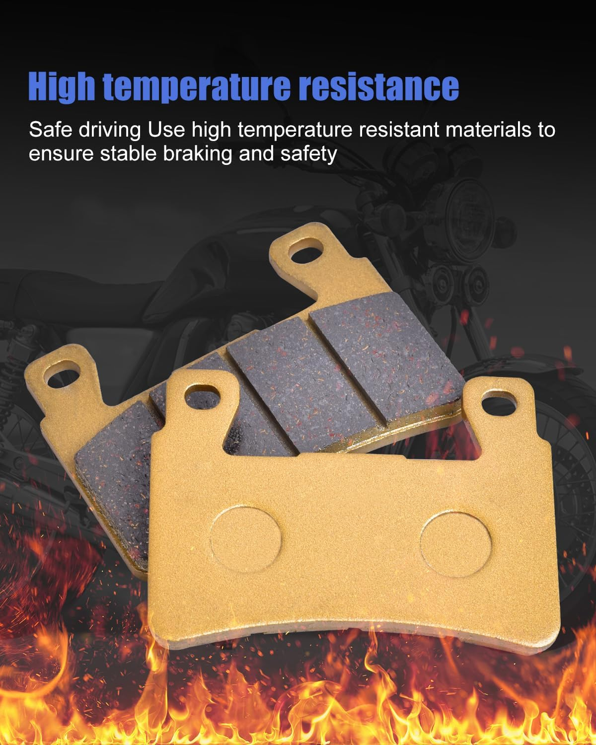 Brake Pads for Honda CBR600RR 2003-2004 CBR 600 F1 F2 F3 F4 F4I F5 F6 S/Port 1999-2007 CBR900RR Fire/Blade 1998-2003 CBR954 RR 2002-2003 CBR929 RR 2000-2001, 06455-MBW-E12 06435-MEE-016 image number 2