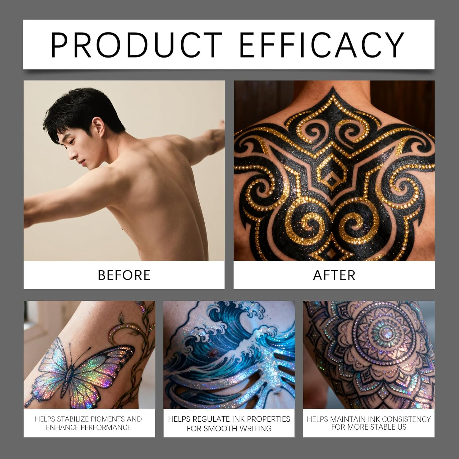 Temporary Tattoo Markers Set, 10-Color, Skin Body Art Pen Kit, Skin Safe, Face Paint Markers, Waterproof, Washable, Long-Lasting, for Halloween, Parties, Cosplay, Bright Colors image number 3