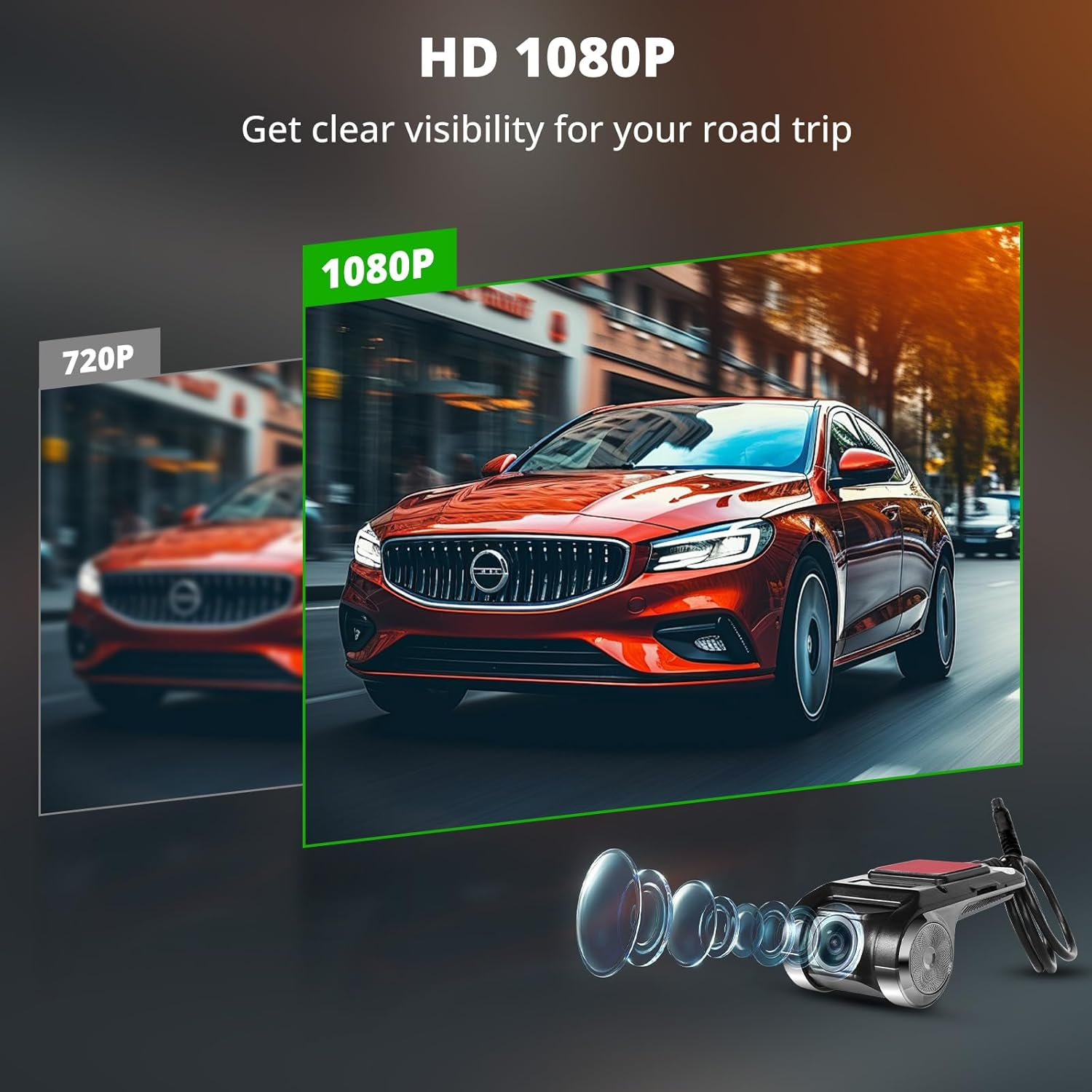 AC-44P2 1080P USB DVR On-Dash Camera, 156&deg; Wide-Angle, Loop Recording, Video Lock Founction & Video Playback, Read up to 64GB Card, for A5, A6, S8, P9, X10 Not Compatible with F7, P5, P8 image number 5