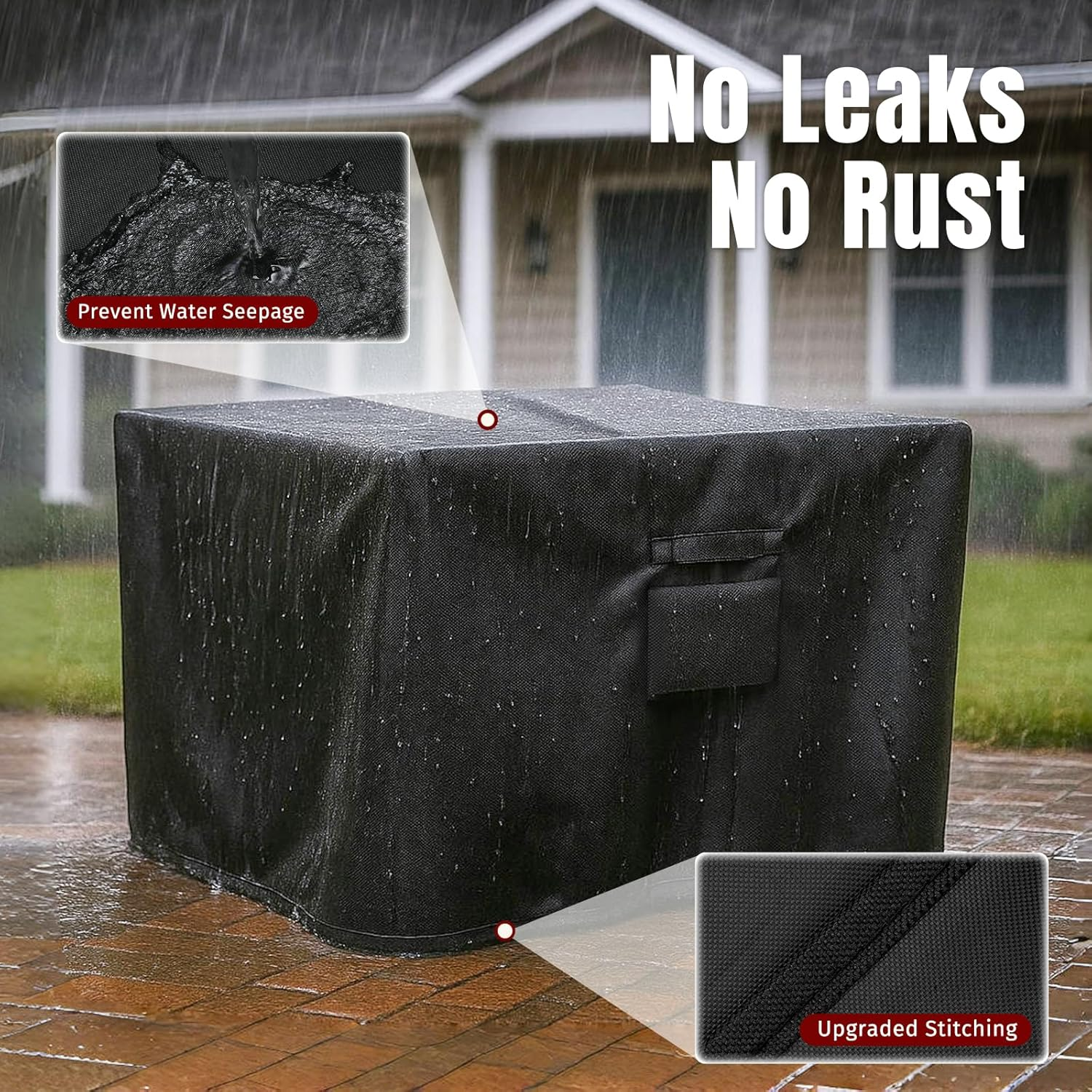 SHINESTAR 32 Inch Fire Pit Cover for TACKLIFE & Endless Summer Outdoor Fire Table, Heavy Duty Waterproof Square Fire Pit Cover for Outdoor Propane Fire Pit Table