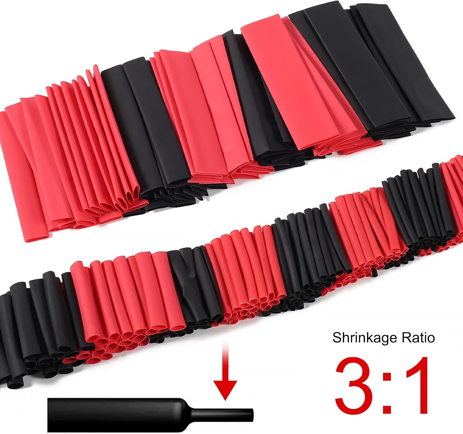 DIANN 270Pcs Heat Shrink Tubing Kit - 7 Sizes, 2 Colors (Black, Red) , Easy to Use - Suitable for Small Electronics image number 2