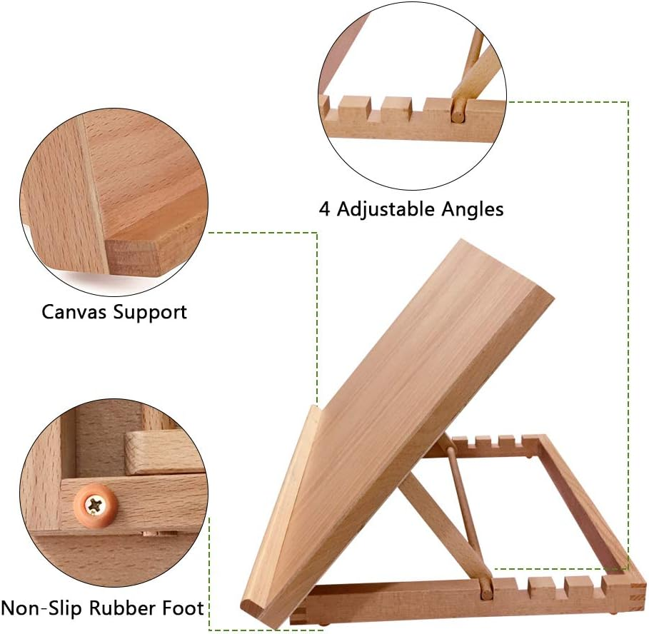 Tabletop Easel A3 Painting Easel with Smooth Surface, Adjustable Angle Art Easel for Artists, Children, Beginners & Student image number 4