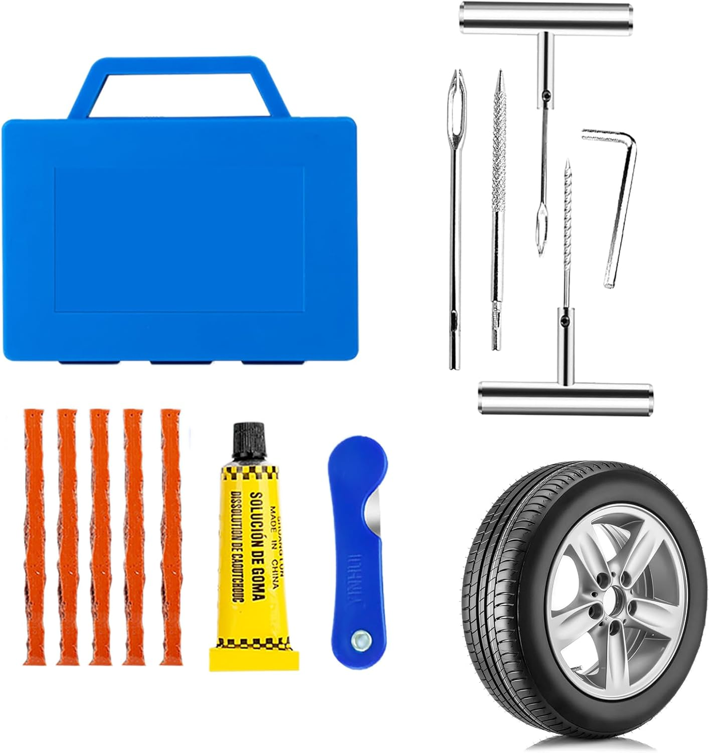 ETUCYNG Tire Repair Kit,Heavy Duty Professional Wheel Repairing Set | Heavy Duty Tire Plug Kit - for Trailer RV Truck Automotive Sedan Pickup