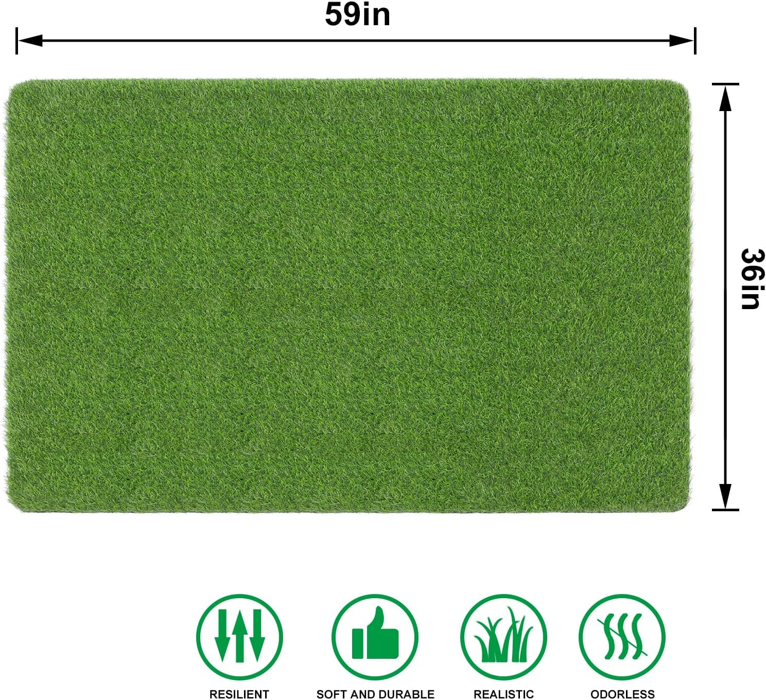 Olanto Artificial Grass Mat, Turf Grass Front Door Mats Outdoor/Indoor, Realistic Fake Grass Rug for Dog, Entrance, Patio, Camper, Home Decor, 36&rdquo; X 59&rdquo; image number 2