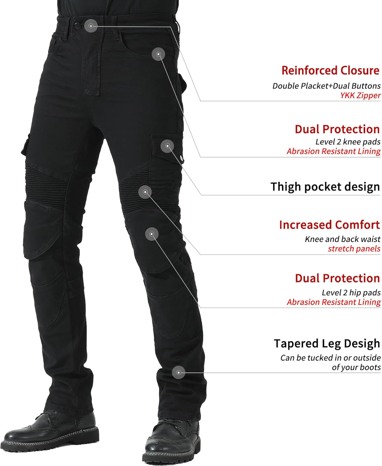 Ctbqitom Motorcycle Pants for Men with Protective Lining for Motocross Motorbike Dirt Bike Jeans CE Armored Riding Pants image number 1