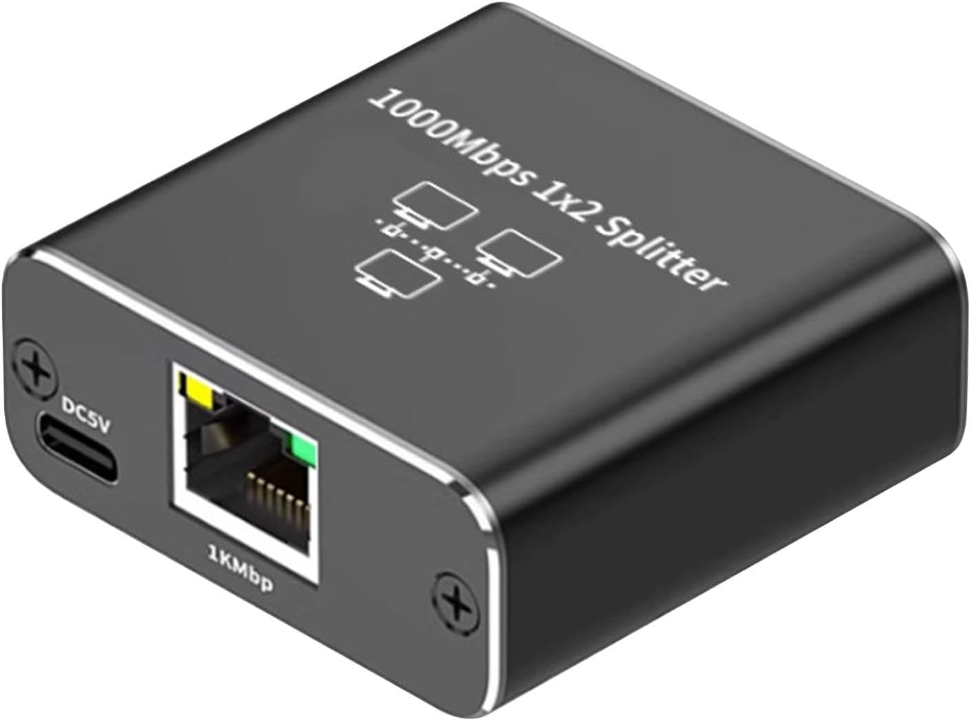 Ethernet Splitter Adapter - 1 to 2 Gigabit Internet | 1000Mbps Ethernet Splitter High Speed, Gigabit Unmanaged Ethernet Network Hub, LAN Splitter for Cat 5/5E/6/7/8 Cable Buniq image number 1