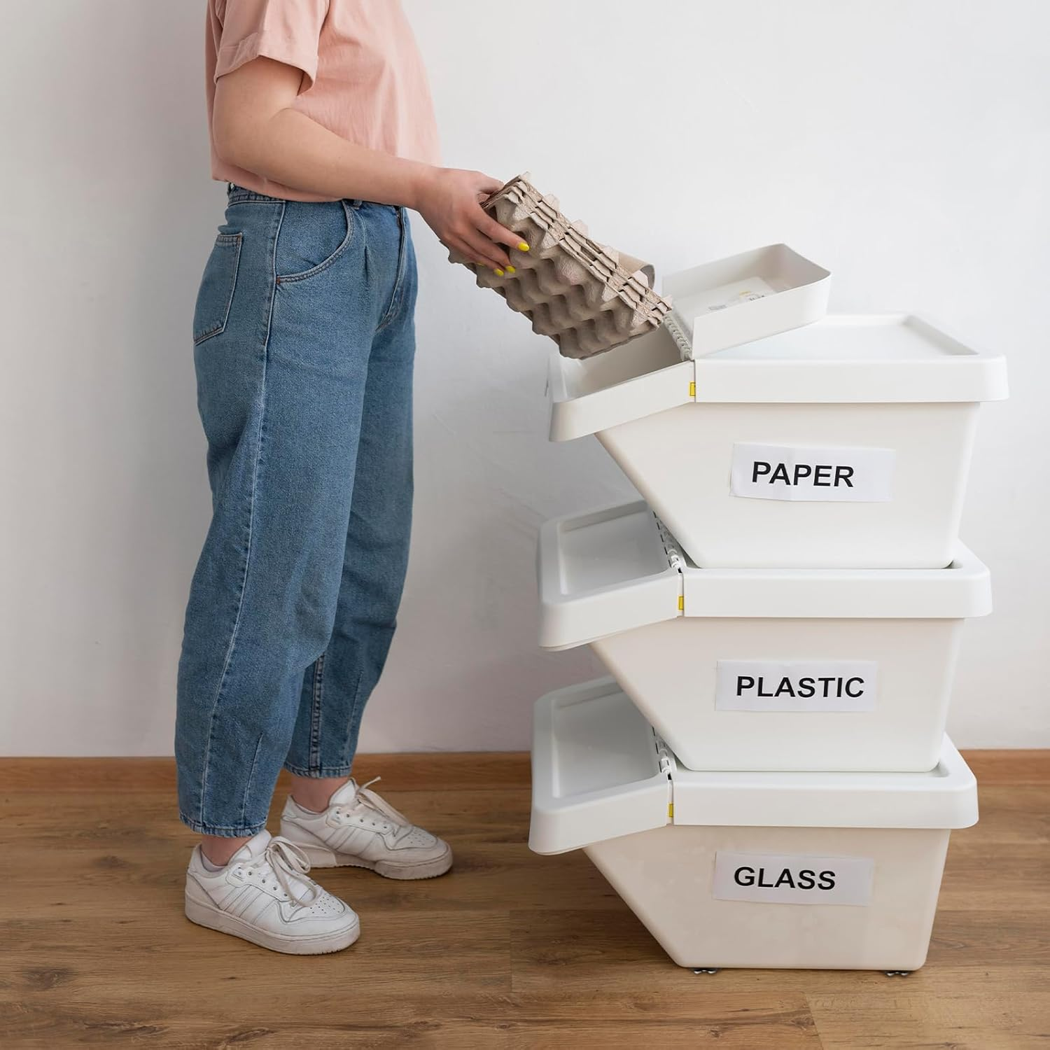 NILLOS Mini Caster, 8 PCS Sticky Pulley Wheels for Trash Can, Furniture, Storage Box (5 Cm/1.96 In) image number 5