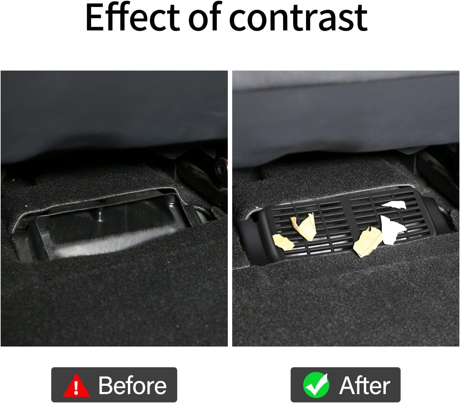 For Tesla Model 3 2017-2023 under Seat Air Vent Cover Backseat Air Conditioning Outlet Vent Deflector Grille Protector Snap-In Installation Intake Grid Model 3 Accessories image number 4