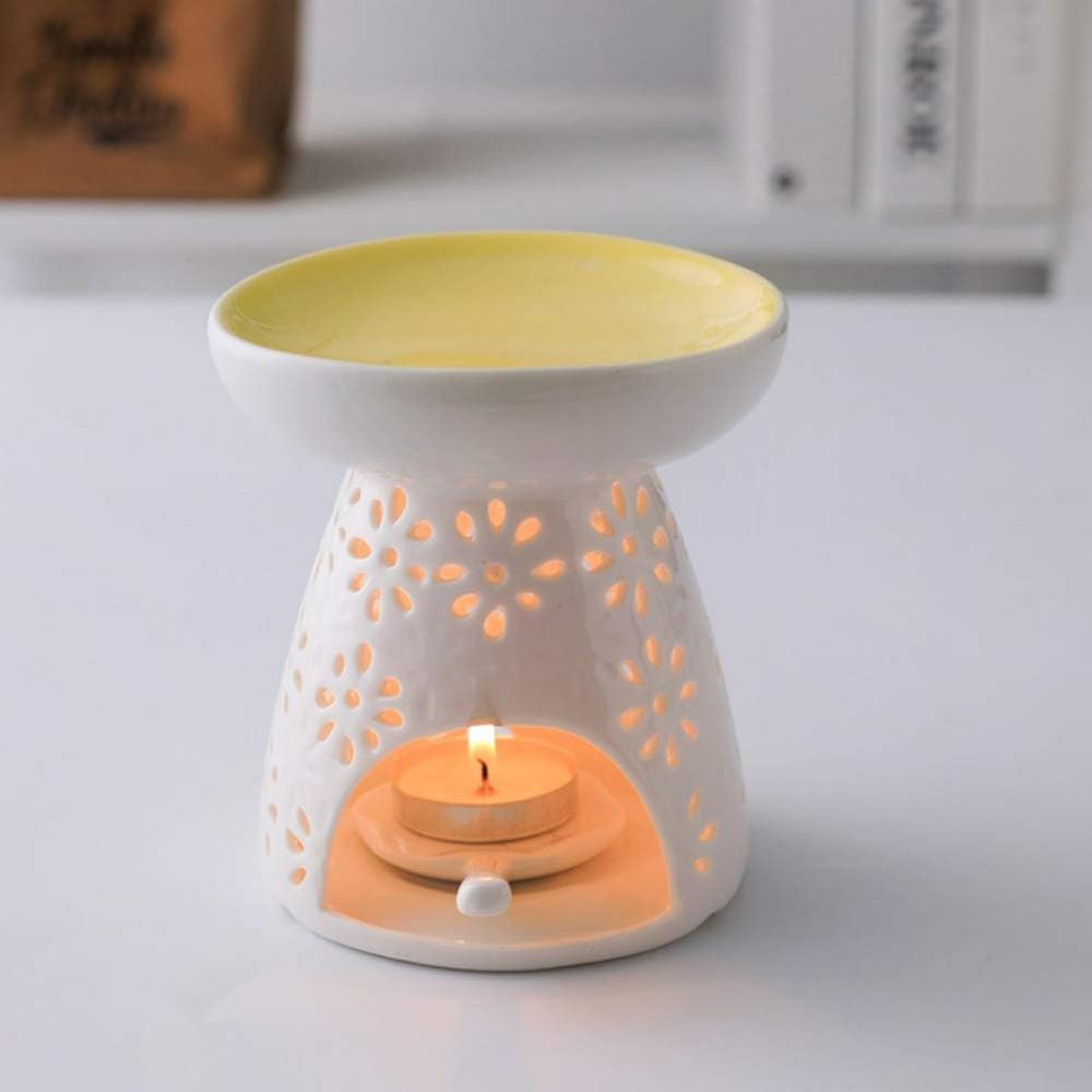 Sculpture Statue Antiques Collectables，Ceramic Tea Light Holder, Aromatherapy Essential Oil Burner, Wax Warmer Great Decoration for Living Room, Balcony, Patio, Porch and Garden,E (Color : F) image number 4