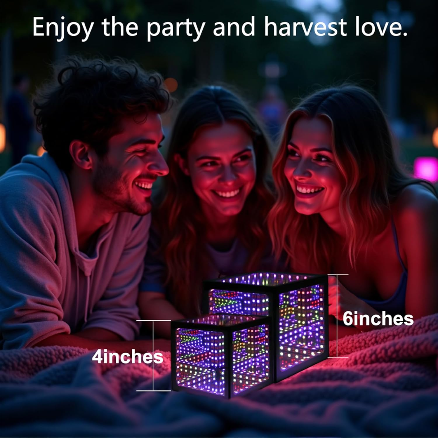 Hyper Cube LED Light LED Controller with Stand, Controller & Sound & App Reactive Table Lamp - Cool & Creative Multicolor Decorative Mirror Art Desk Night Light (Small 4Inchs) image number 4