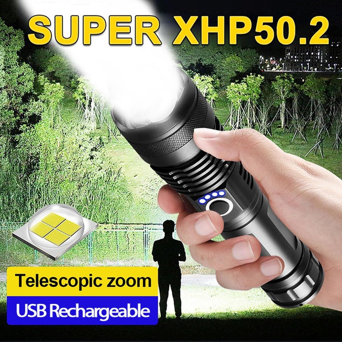 Rechargeable LED Flashlights (10,000 Lumens)