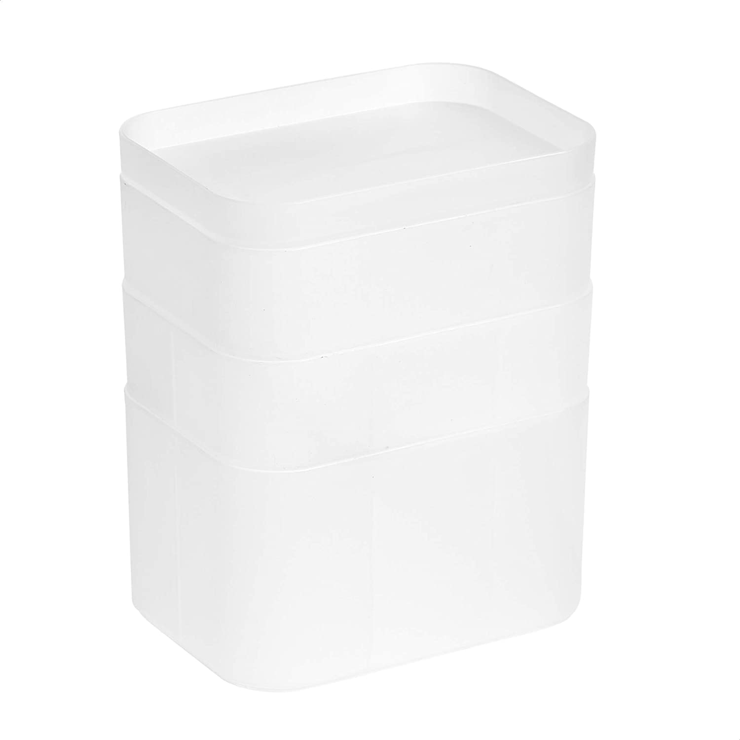 Amazon Basics Stackable Desk Drawer Organization Set, Frosted - 4 Pack image number 1