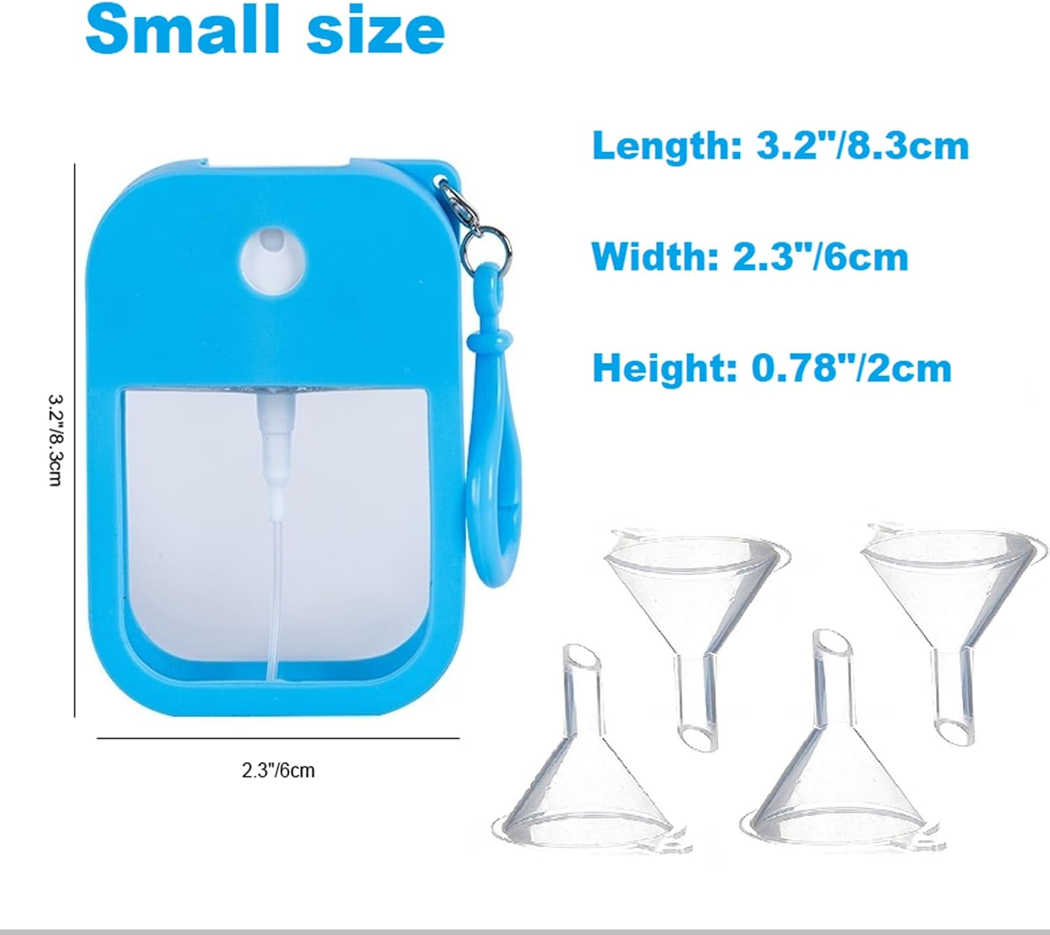 EMISSU 7 Pieces Portable Perfume Spray Bottle, 38Ml Mini Card Shape Reusable Sprayer Bottle with Hook and Silicone Case for Hand Sanitizer Fragrance Cosmetic (Multicolor) image number 5