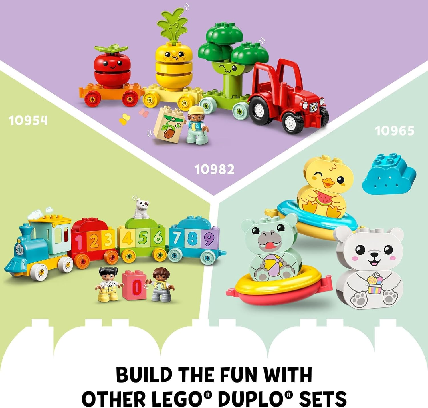 LEGO DUPLO My First Animal Train Toddler Toy for 18+ Month Boys and Girls, Learning Set with Rooster, Horse, and Cow Farm Animal Figures, Educational Kids or Baby Toy,Treat for Preschool 10412 image number 2