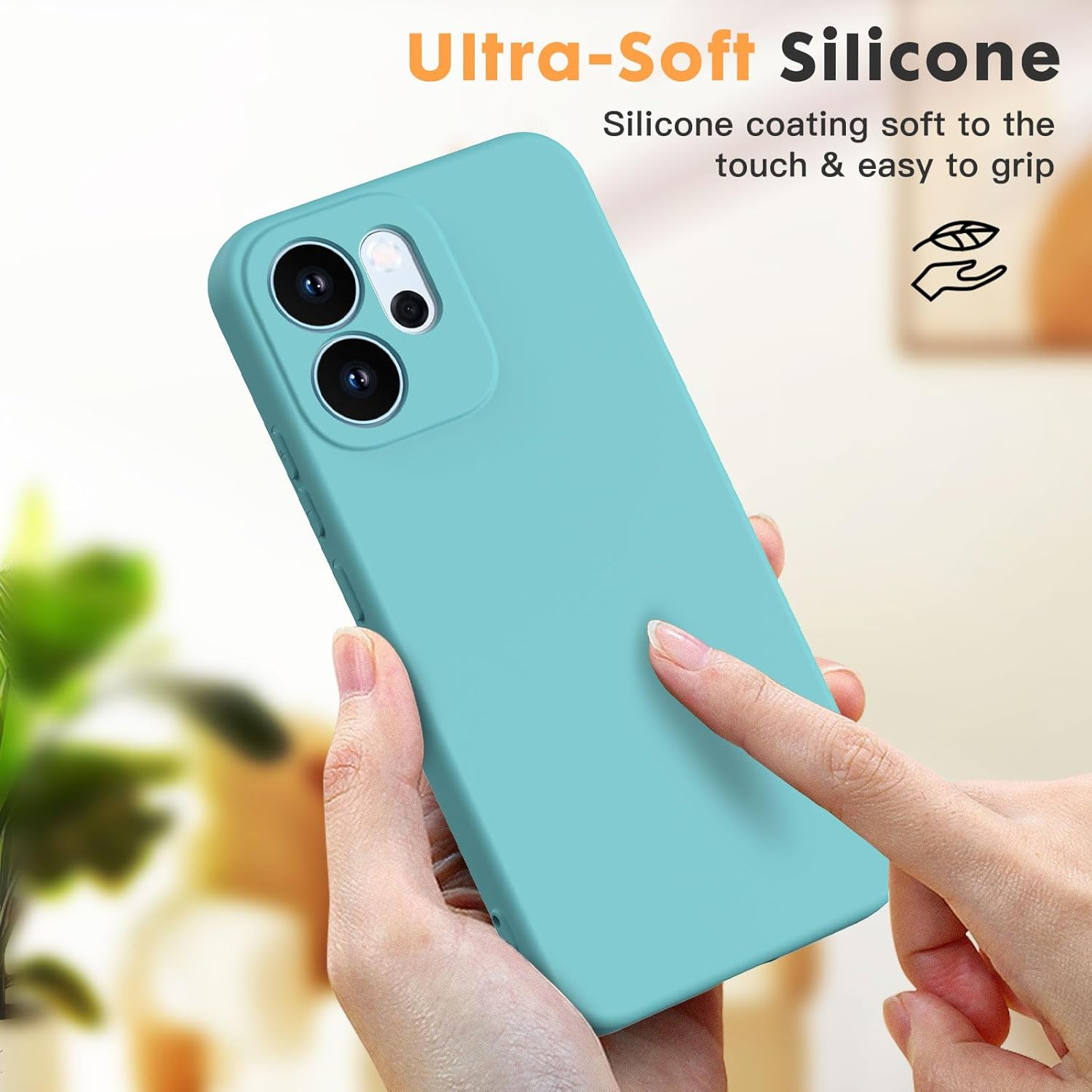 Byvuwiay Mobile Phone Case for Oppo Reno 14 F/FS 4G / 5G Case, Soft TPU Liquid Silicone Case, Shockproof, Scratch-Resistant, Oppo Reno 14 Fs 5G Protective Case, Light Blue image number 6