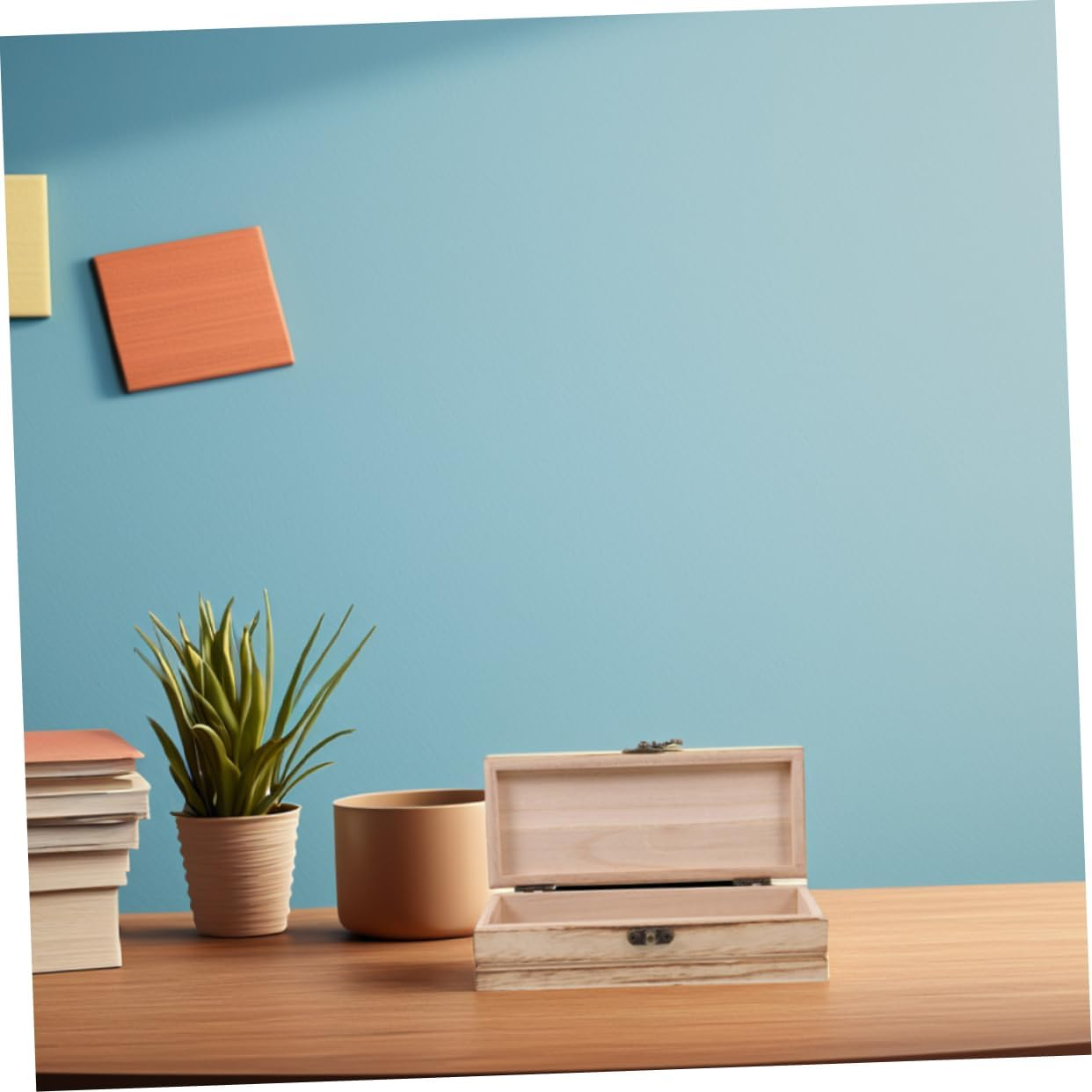 2Pcs Wooden Box Storage Lid Small Decorative Keepsake Boxes for Jewelry Earrings Home Office Organization image number 3