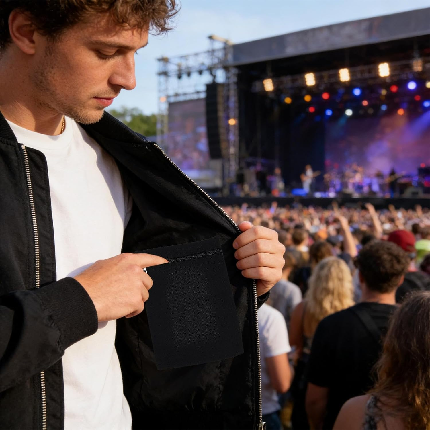 Pockets for Clothing - Anti-Theft Security Zipper Pouch, Sew in Side Pocket, Concealed Black Canvas Wallet Pockets, Zippered Insert for Outerwear | Clothing Pocket, Jacket Clothes Coat Sweatshirt Shir