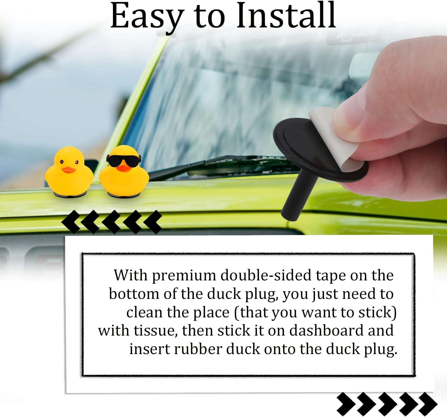 TOYMIS 30Pcs Rubber Duck Plug, Self-Adhesive Rubber Duck Holder for Jeep Dashboard, Duck Plug Mount Holder for Display Jeep Duck Lovers, Not Include Rubber Duck (Black) image number 4