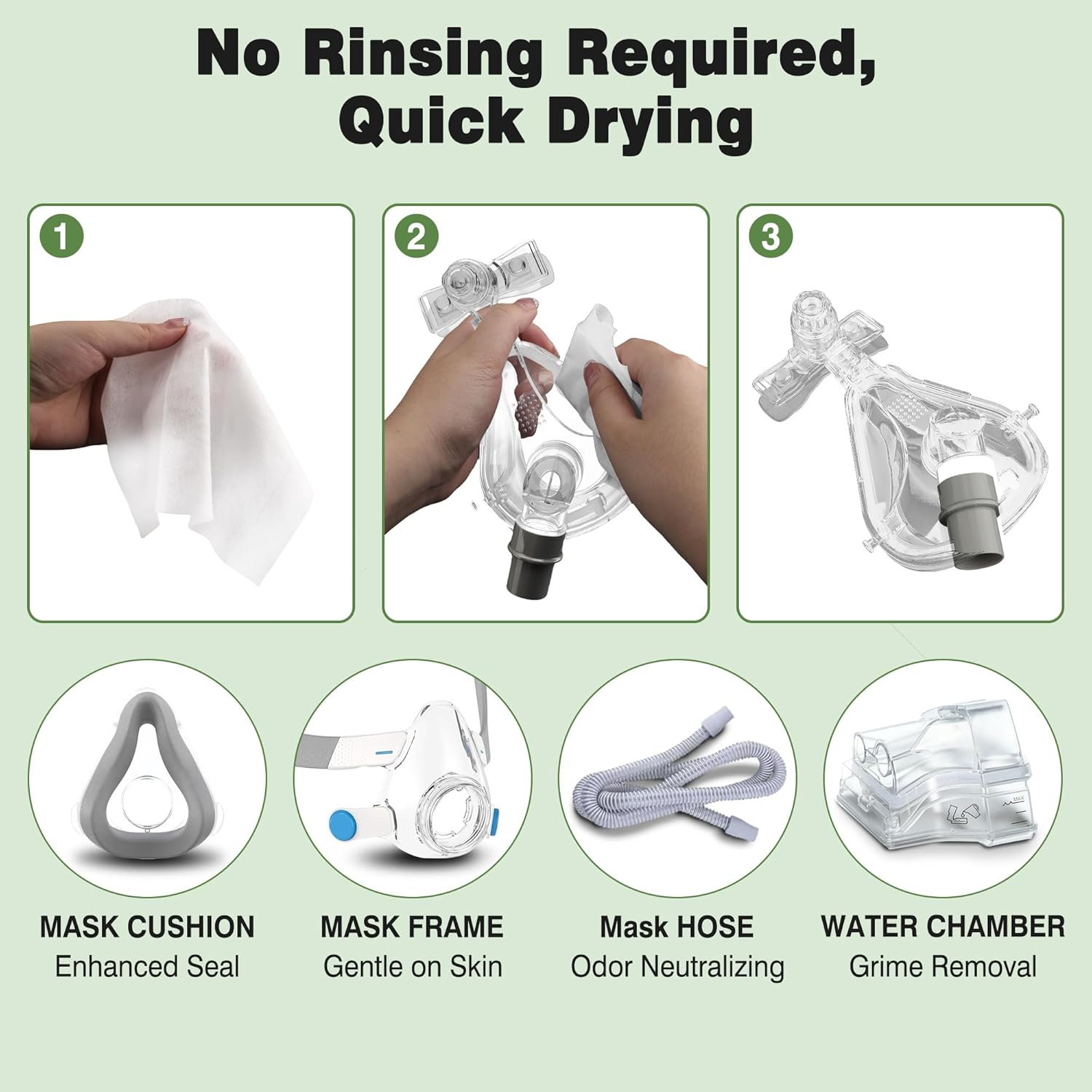 160 Count Unscented CPAP Mask Wipes for CPAP Supplies, Masks, Machine & Accessories Extra Large & Moist Cleaning Wipes for Cleaner, Travel, Nose Masks, Liners, Cushions, Hose Cleaner, Full Face