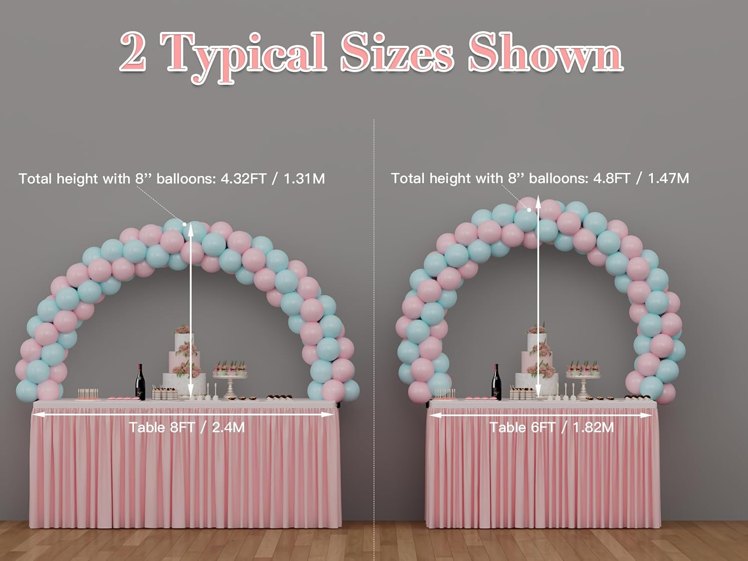 YALLOVE Table Balloon Arch Kit, 12FT Balloon Garland Stand for Party Decoration image number 3