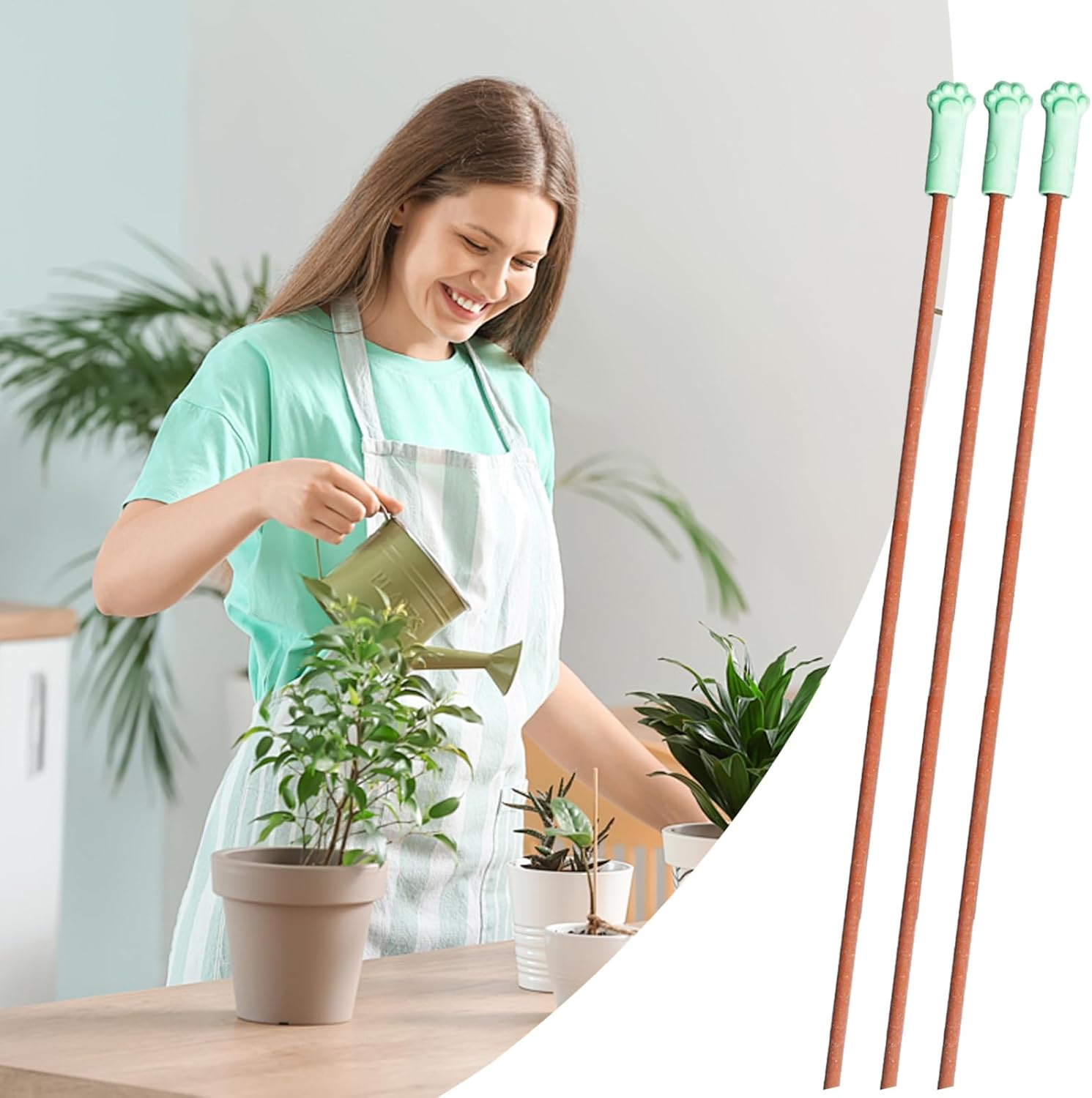 Soil Moisture Sensor, Clay Garden Accessories,Plant Moisture Meter - for Lawn Station Grow Planting Greenhouse Planter Watering Tomato Farm Home Flower Pot Vegetable Potting Raised Root Tree - 13Cm image number 3