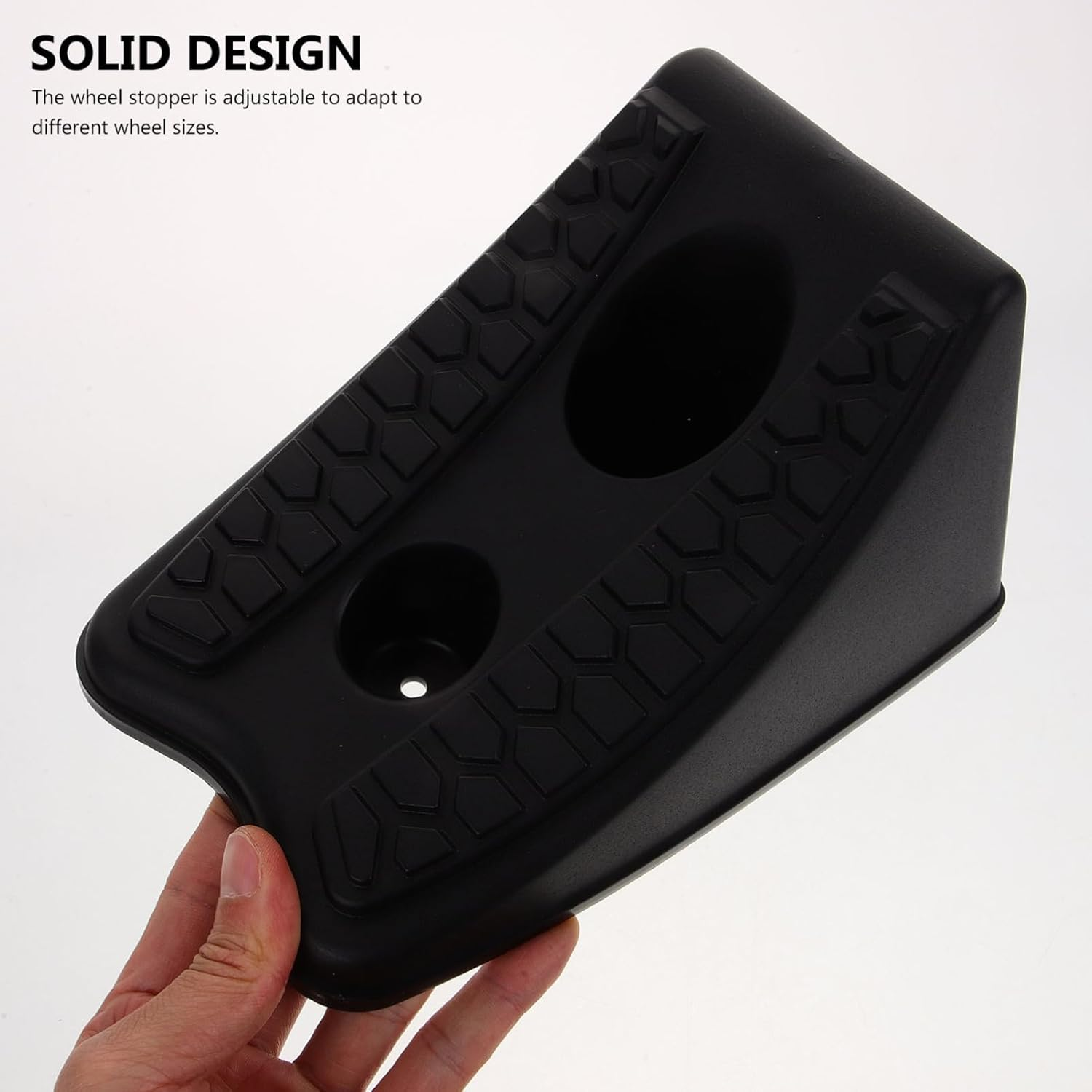 2Pcs, Heavy Duty Car Wheel Chock with Textured Design for Maximum Grip Compact for Cars Motorcycles and Trucks Enhances Safety Prevents Sliding