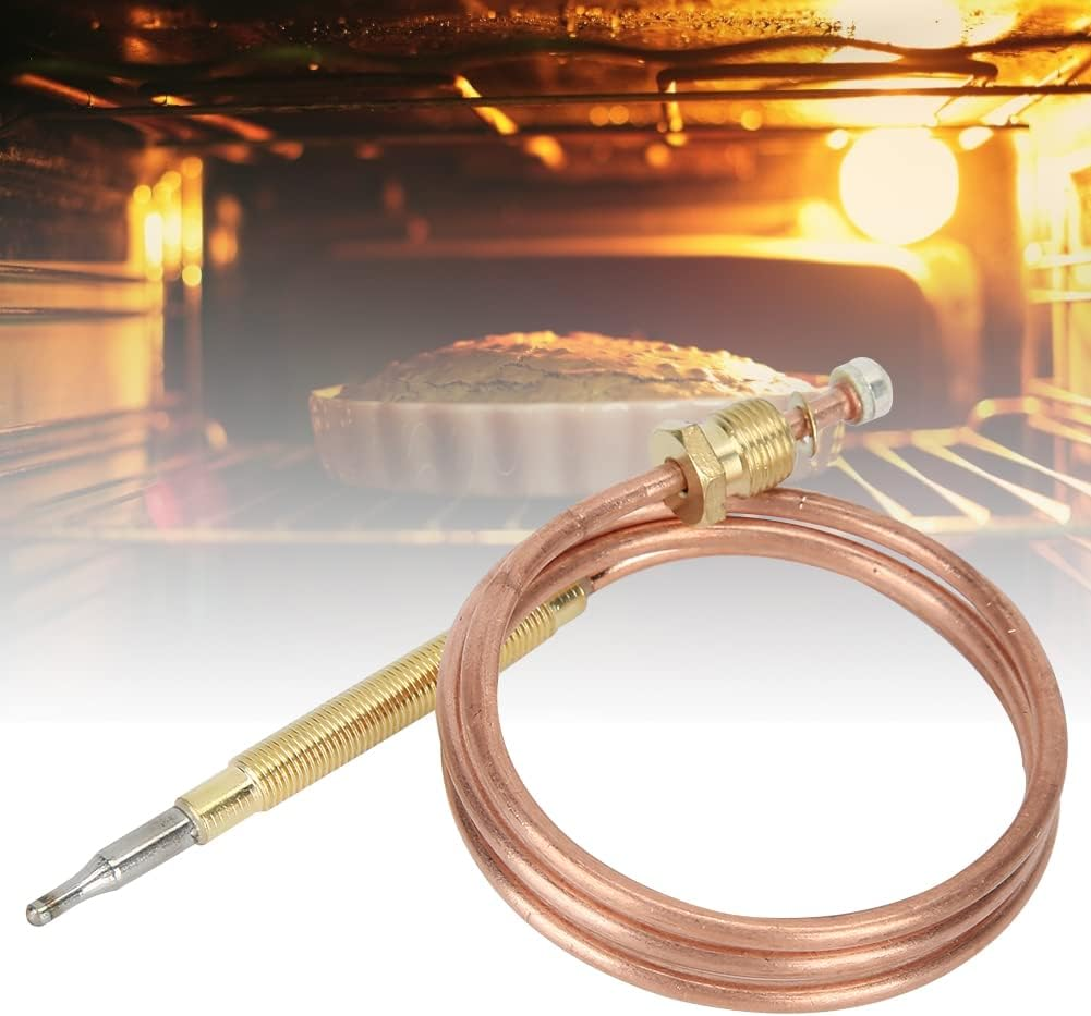 Gas Stove Thermocouple Kit, Temperature Sensing Probe with 5 Nut for Oven Fireplace Induction Cooker Space Heater Water Heater 600Mm Heater Equipment