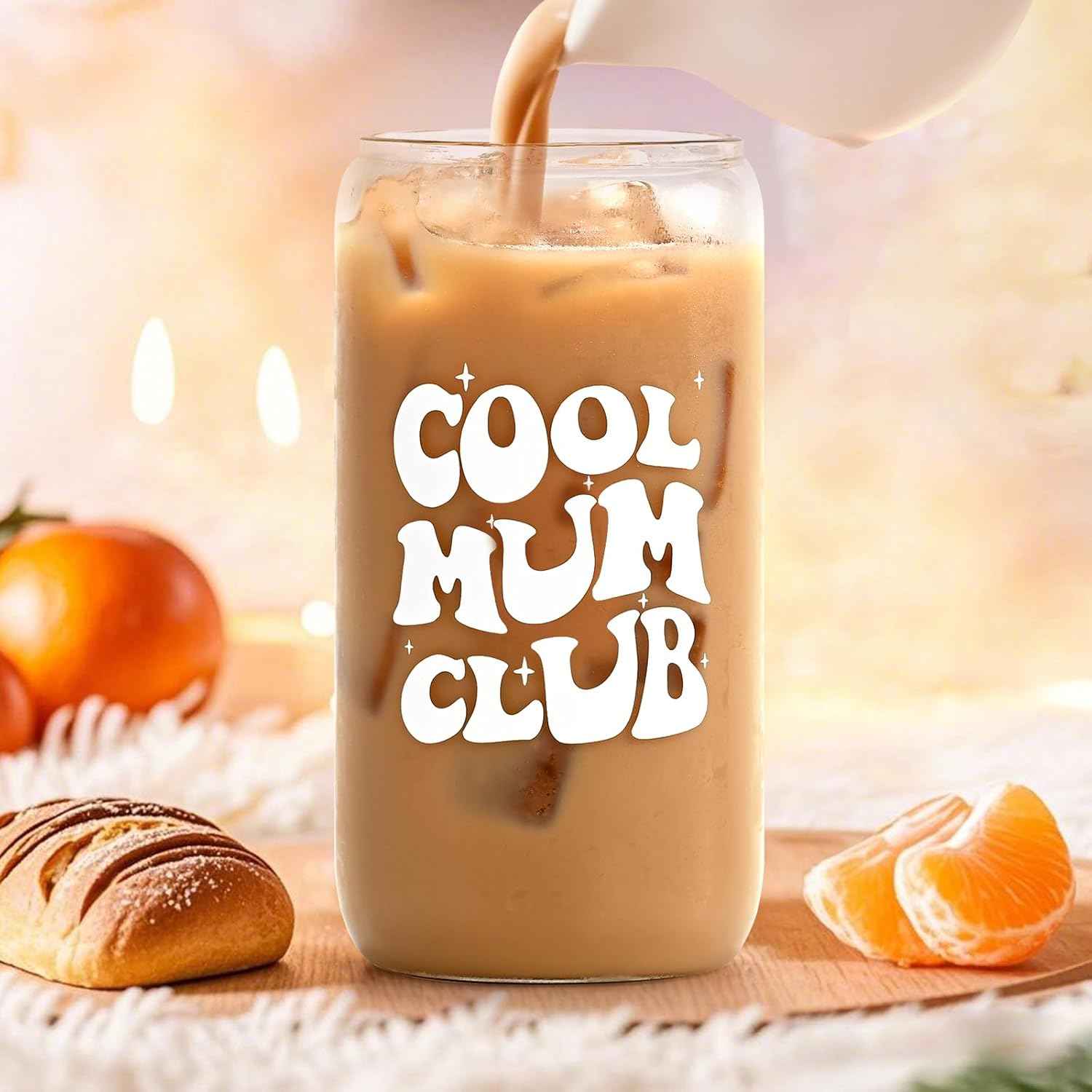 Mothers Day Gifts, Gifts for Mum, Mum Birthday Christmas, 16Oz Glass Cup with Bamboo Lid image number 2