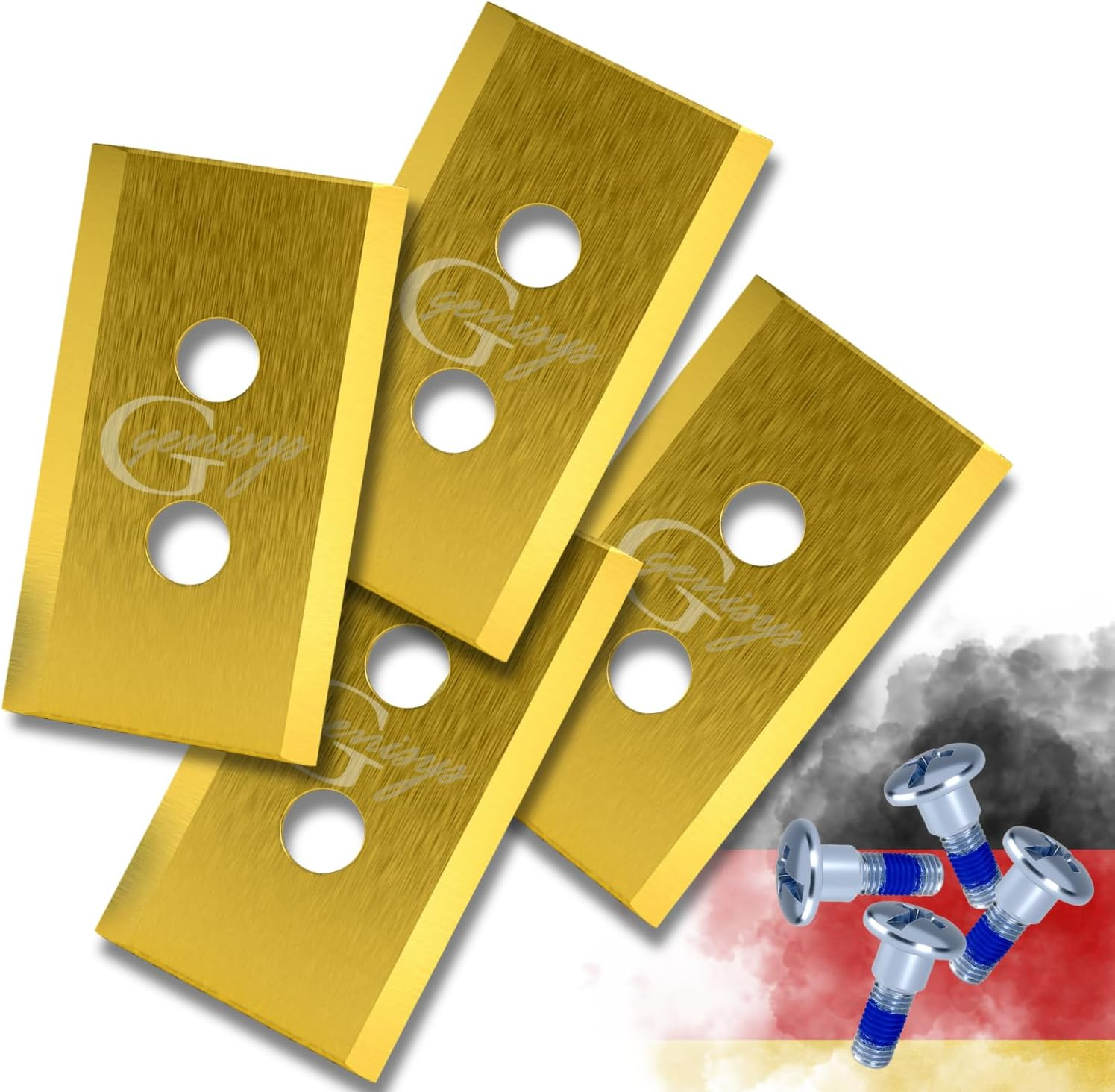 G Greengrass Tools Titanium Blade Compatible with Mammotion Luba and Compatible with Yuka Robotic Lawnmower Replacement Blades - Longlife - Double Hole - Shatterproof [DIN EN 50636 Tested], Piece: 24, image number 6