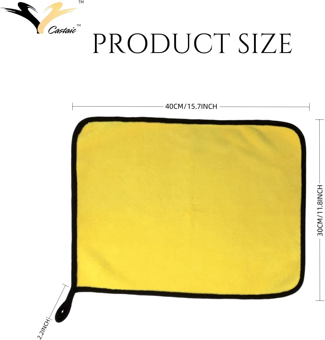 Castaic 6 Pcs Ultrasoft, Large, Thick Microfiber Towels,Water Absorbing, for Household Cleaning, Dual-Sided Car Washing and Detailing Towels (Fluorescent Yellow)