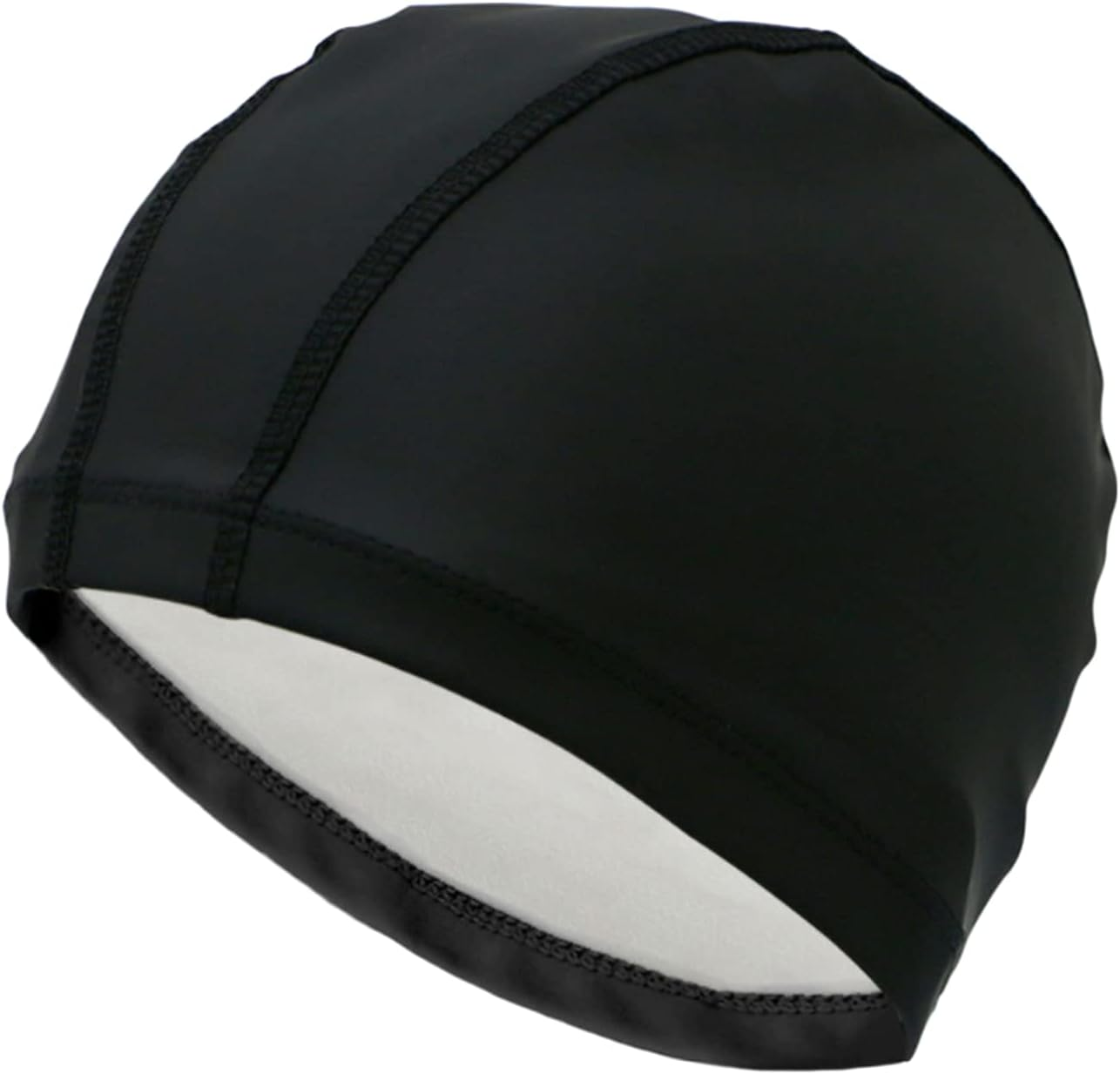 PU Waterproof Fabric Swimming Cap,Long Hair Swim Cap Shower Cap for Men Women,Set of 4 image number 5