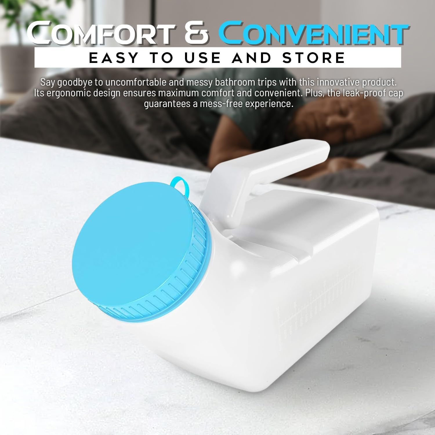 Male Portable Urine Bottles for Men, Incontinence, Emergency, and Travel. Men'S Urine Bottle with Spill-Proof Lid 1000Ml, Including a Discreet Carry Bag Portable Spill-Proof Male Urinal for the Elderly, Truckers, Pilots, and Travel Emergency