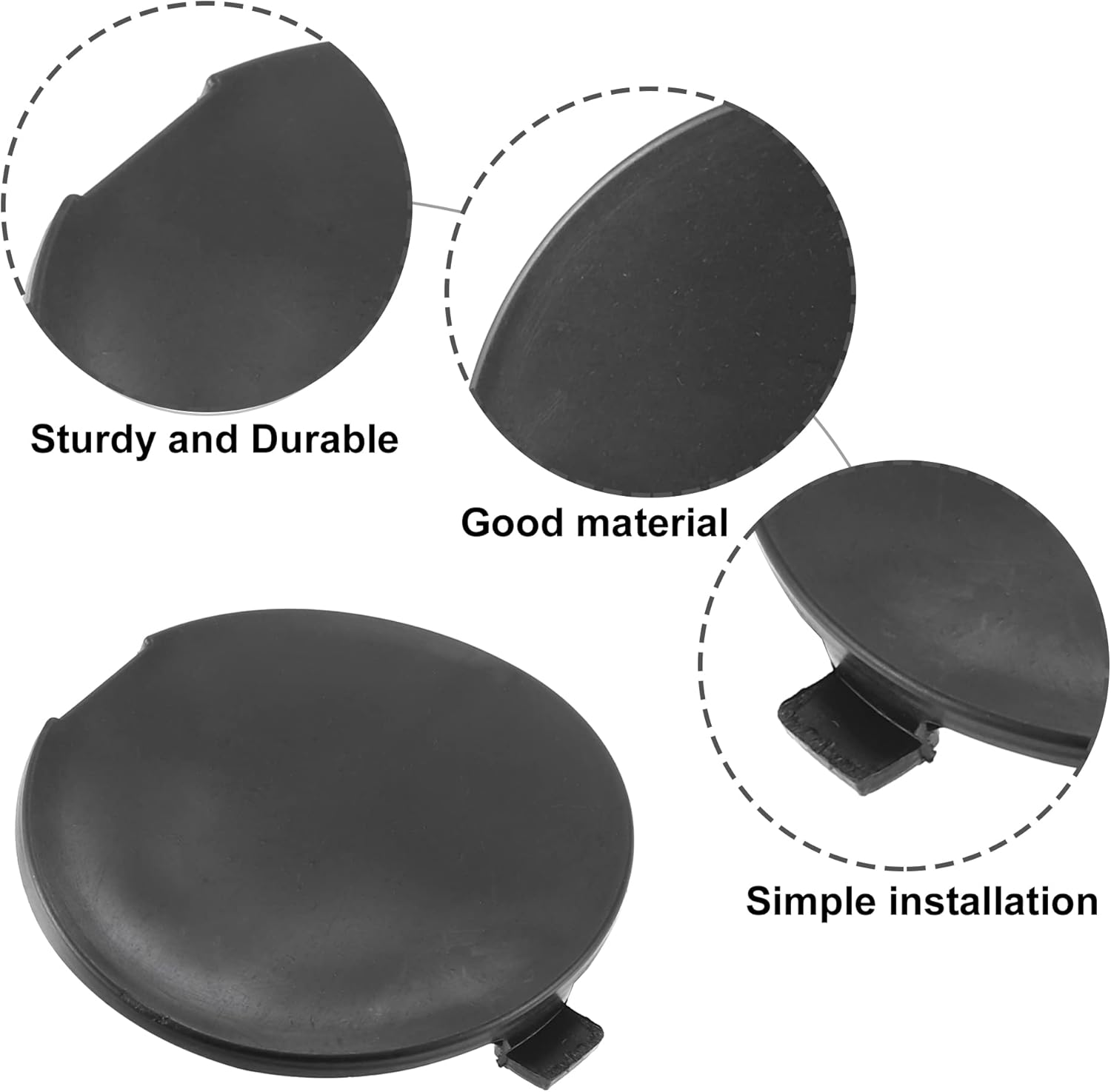 ACROPIX Car Rear Left Right Bumper Towing Tow Eye Hook Cover Cap Fit for Mazda 3 2014-2018 - Pack of 2 Black image number 6