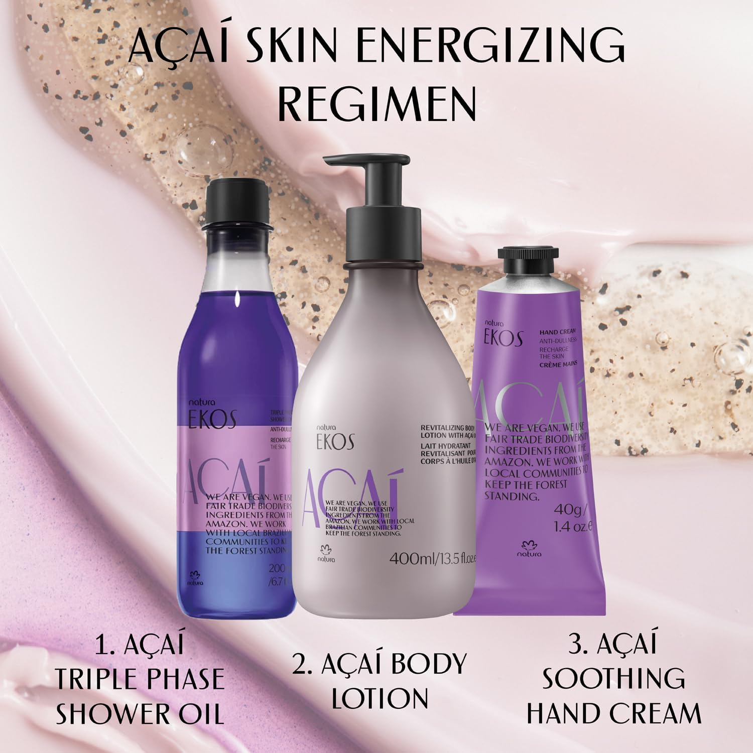 Natura - Ekos A&ccedil;a&iacute; Triple Phase Shower Oil - Revitalizing In-Shower or Bath Body Oil - Anti-Dullness - Scented - Bath Oil - Skin Moisturizer - Vegan Skin Care - Brazilian Beauty - 6.7 Fl Oz (200Ml) image number 2