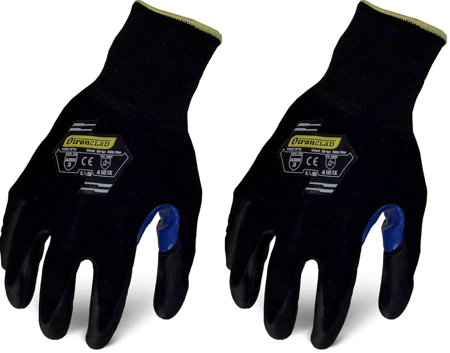 Ironclad Knit Spandex Foam Nitrile Touchscreen Cut Resistant Gloves, Medium, Black (Pack of 2) image number 1