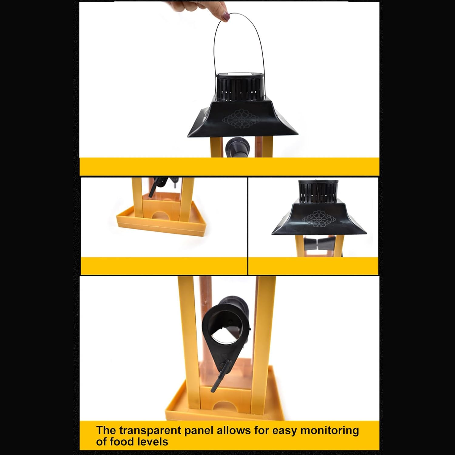 Solar Light Bird Feeder Easy Refill Long Lifespan Decorative Outdoor Hanging Lighthouse Birdfeeder for Backyard Patio image number 3