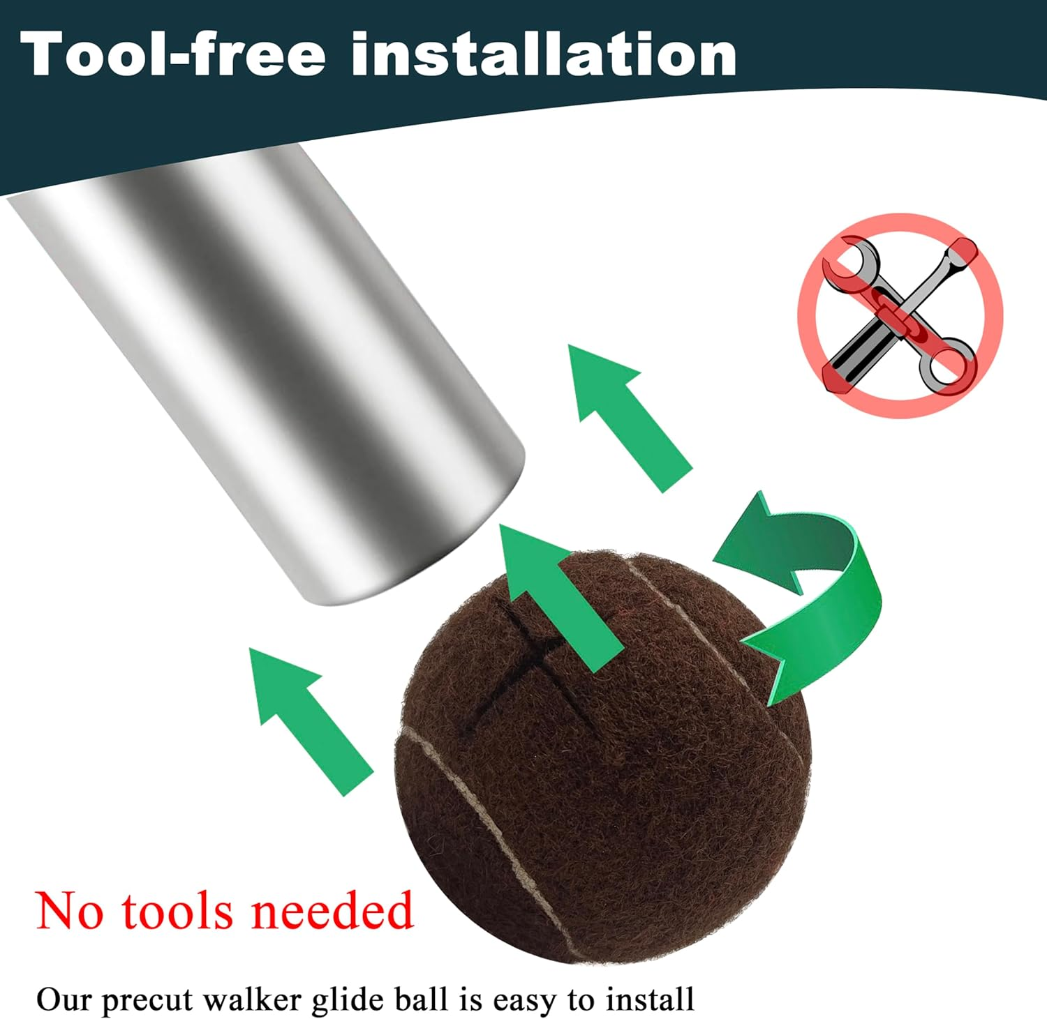 4 Pack Precut Tennis Balls for Walkers, Heavy Duty Long Lasting Felt Pads for Furniture Legs and Floor Protection image number 6