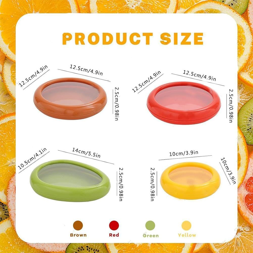 4PC Silicone Fruit Storage Box, Fruit and Vegetable Anti-Oxidation Storage Box, Onion Tomato Saver Reusable Fruit Vegetable Containers for Fridge Keep Fresh, for Refrigerator Lemons,Potatoes (4Pcs) image number 3