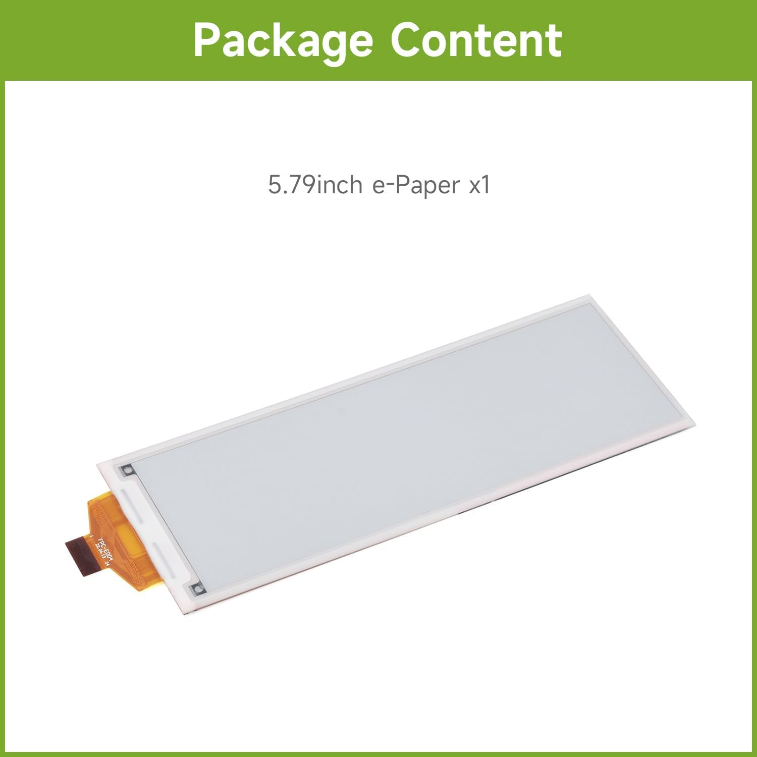 Waveshare 5.79Inch E-Paper Raw Display, Compatible with Raspberry Pi, E-Ink Display, 792X272, Black/White, SPI Communication, without Driver Board image number 2