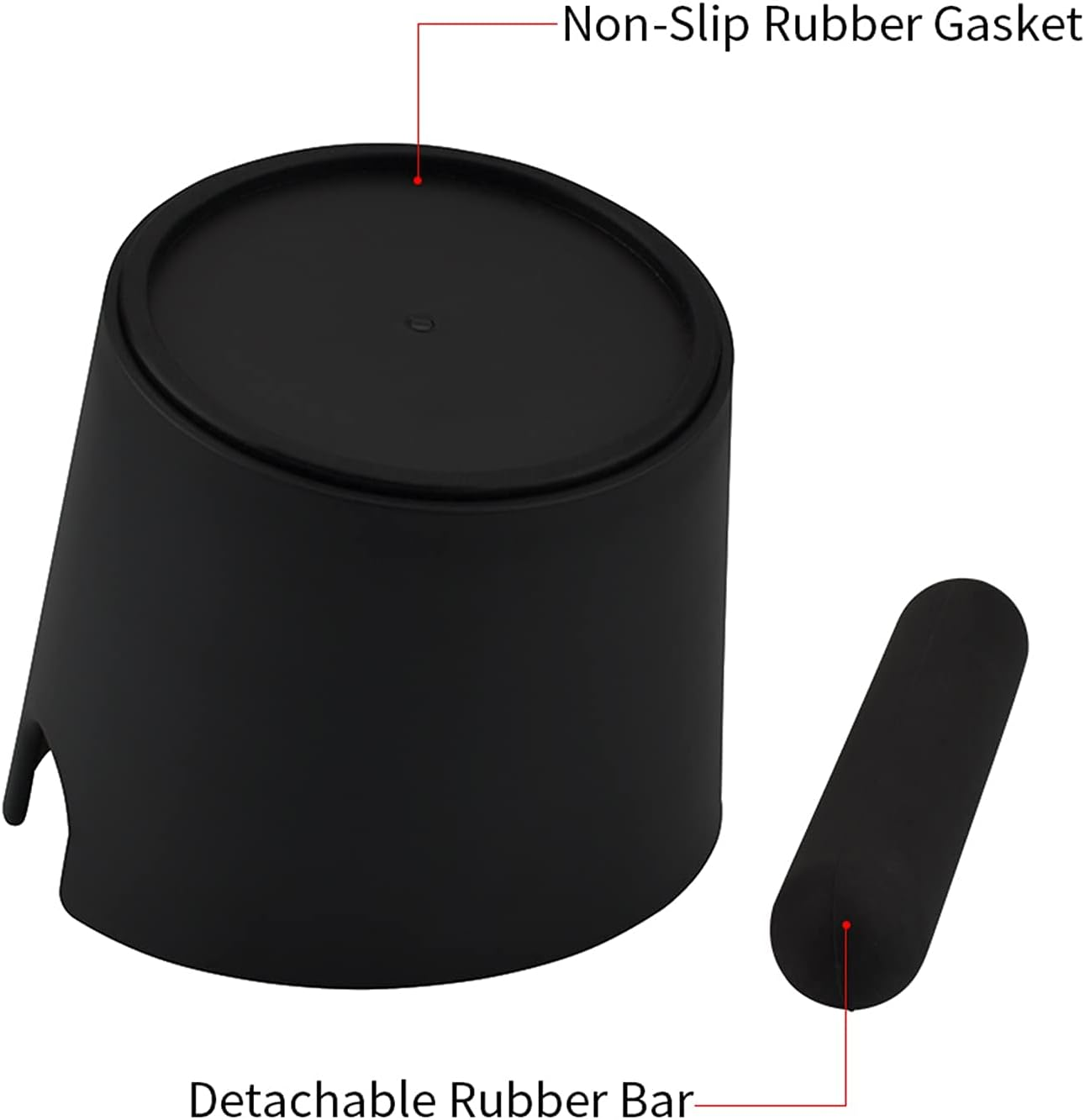 HOMEE Espresso Knock Box 4.8 Inch Shock-Absorbent Durable Barista Style Knock Box with Removable Knock Bar & Non-Slip Base (Round Style) image number 3