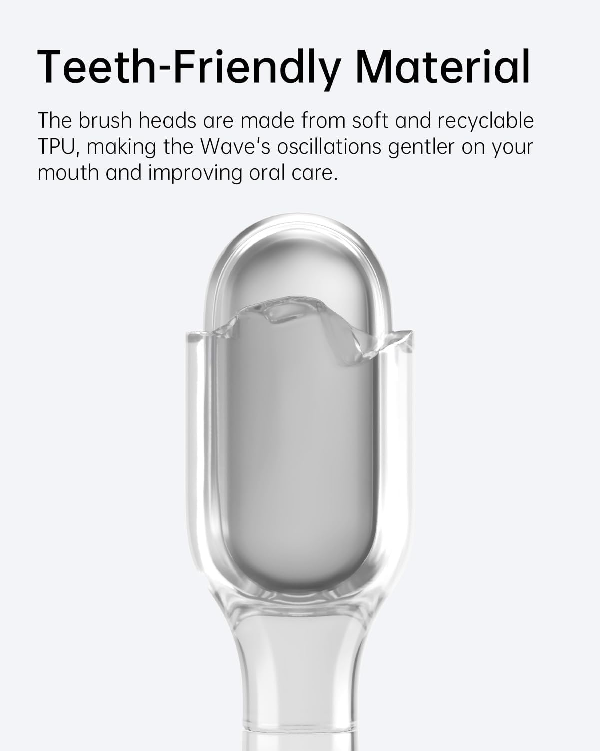 Laifen Electric Toothbrush Heads 6 Packs, Compatible with Laifen Wave Electric Toothbrush (Ultra-Whitening, Transparent) image number 4