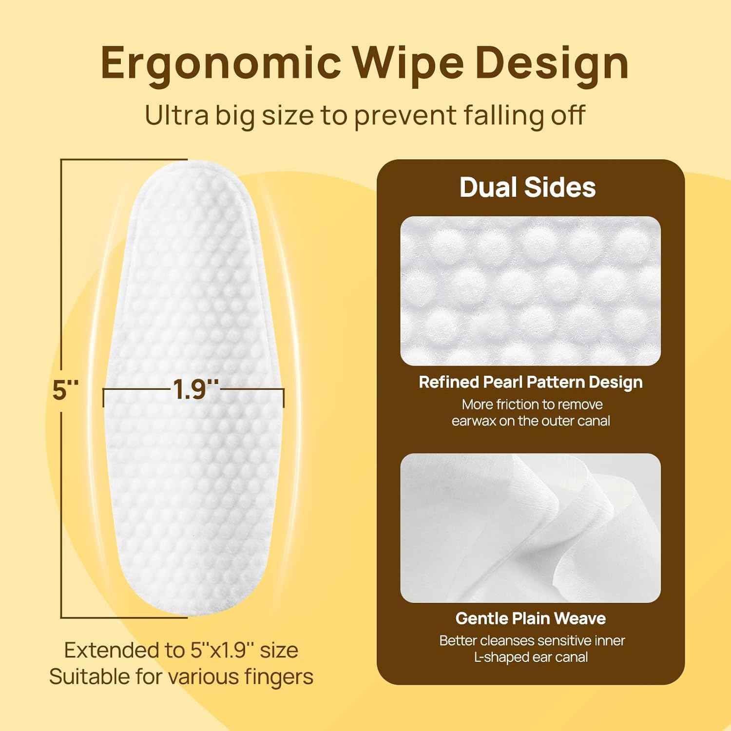 Pet Ear Cleaner Finger Wipes,Ear Grooming Care Wipes for Dogs & Cats, Soft & Easy Otic Infection Treatmen Cleaning Pads,Odor Removal,Pet Wart Remover for Deeper Clean image number 2