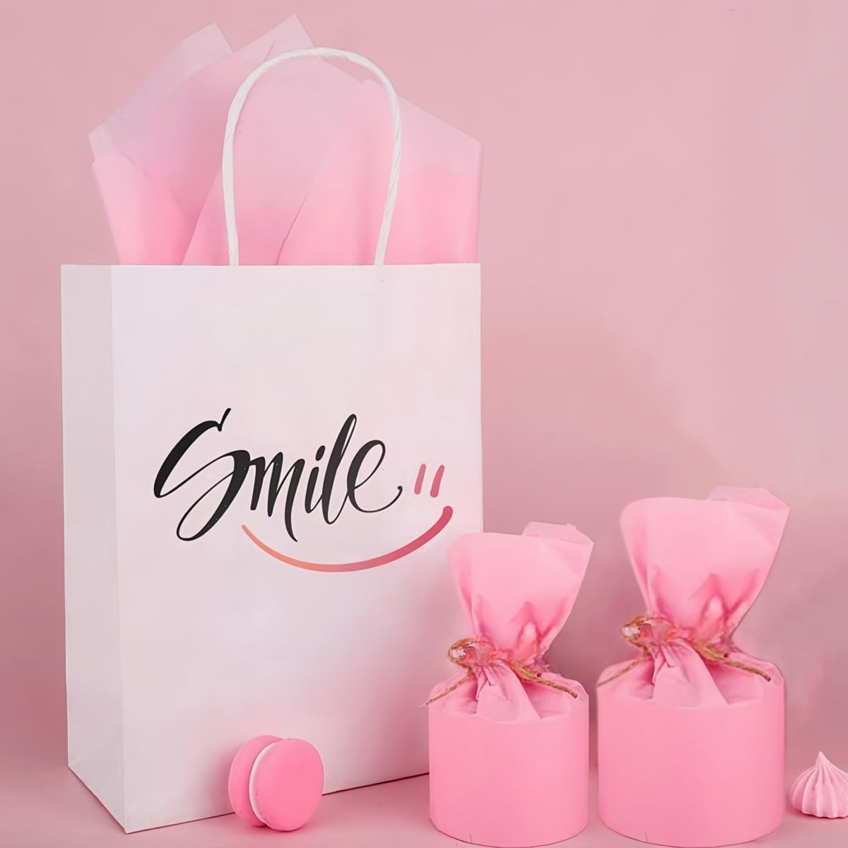 ZCOINS 60 Sheets 20" X 14" Pink Tissue Paper Wrapping Bulk for Gifts, Pink Tissue Paper Sheets for Filling Gift Bags Boxes, Wrapping Gifts, Retail Presents, Wedding, Valentines Mothers Day, Christmas, Birthday, Bridal, Party DIY Crafts