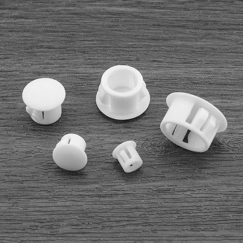 100Pcs Plastic Hole Plug Replacement Flush Type Hole Plugs Snap Furniture Fencing Post Pipe Insert End Caps Accessories round Snap in Type Locking for Cabinets Window Frames (White) image number 5