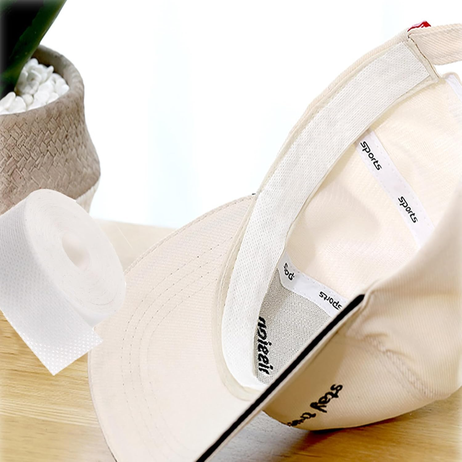 6 Rolls Disposable Collar Protector Hat Shirt Collar Sweat Protectors Collar Protector Sweat Pads Self-Adhesive Shirt Collar Protector for Shirt Collar Hat Brims image number 1