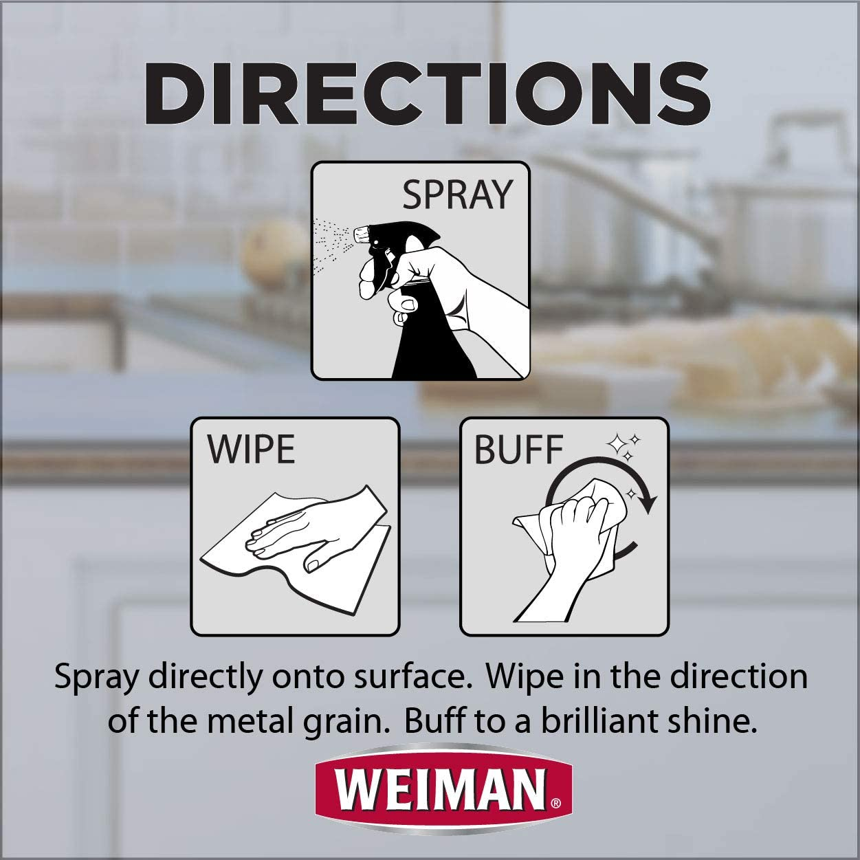 Weiman Stainless Steel Cleaner & Polish, 12 Fl Oz image number 4