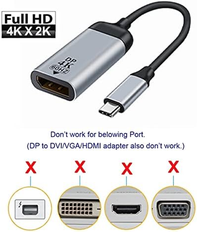 Cablecc USB-C Type C to Displayport Monitor DP Cable Adapter 4K 2K 60Hz for Tablet & Phone & Laptop - Green image number 6