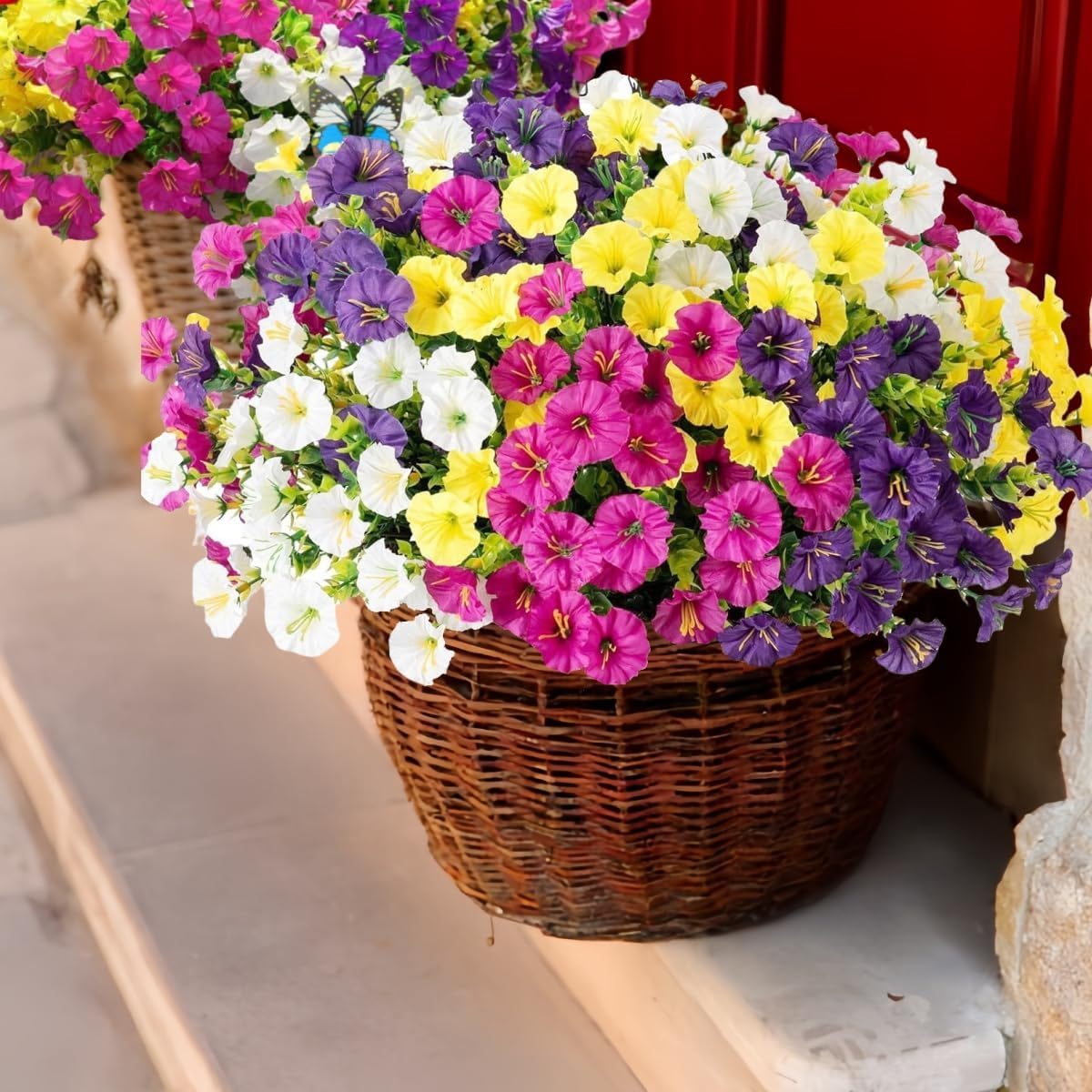 Artificial Flowers for Outdoor Decoration Faux Plants Flowers, 10 Bundles Summer Fall Flowers Autumn Spring Decoration, Fake Silk Colorful Flowers for Garden Porch Wedding Home Decor image number 6