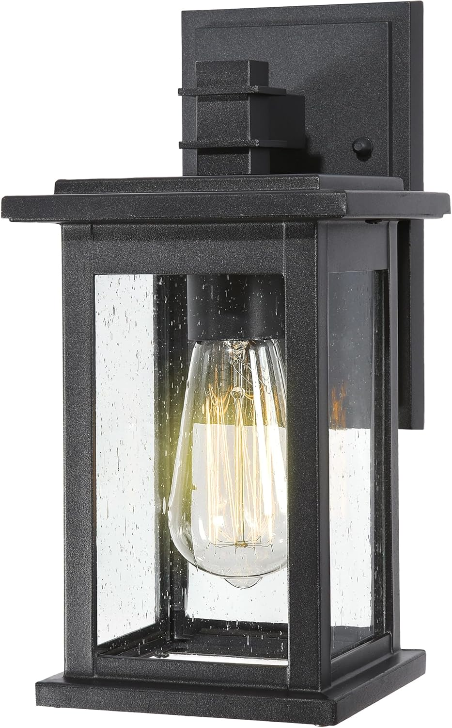 EMLIVIAR Outdoor Wall Sconce, 1-Light Exterior Wall Lantern in Black Finish with Clear Seeded Glass, OS-1803EW1 image number 1