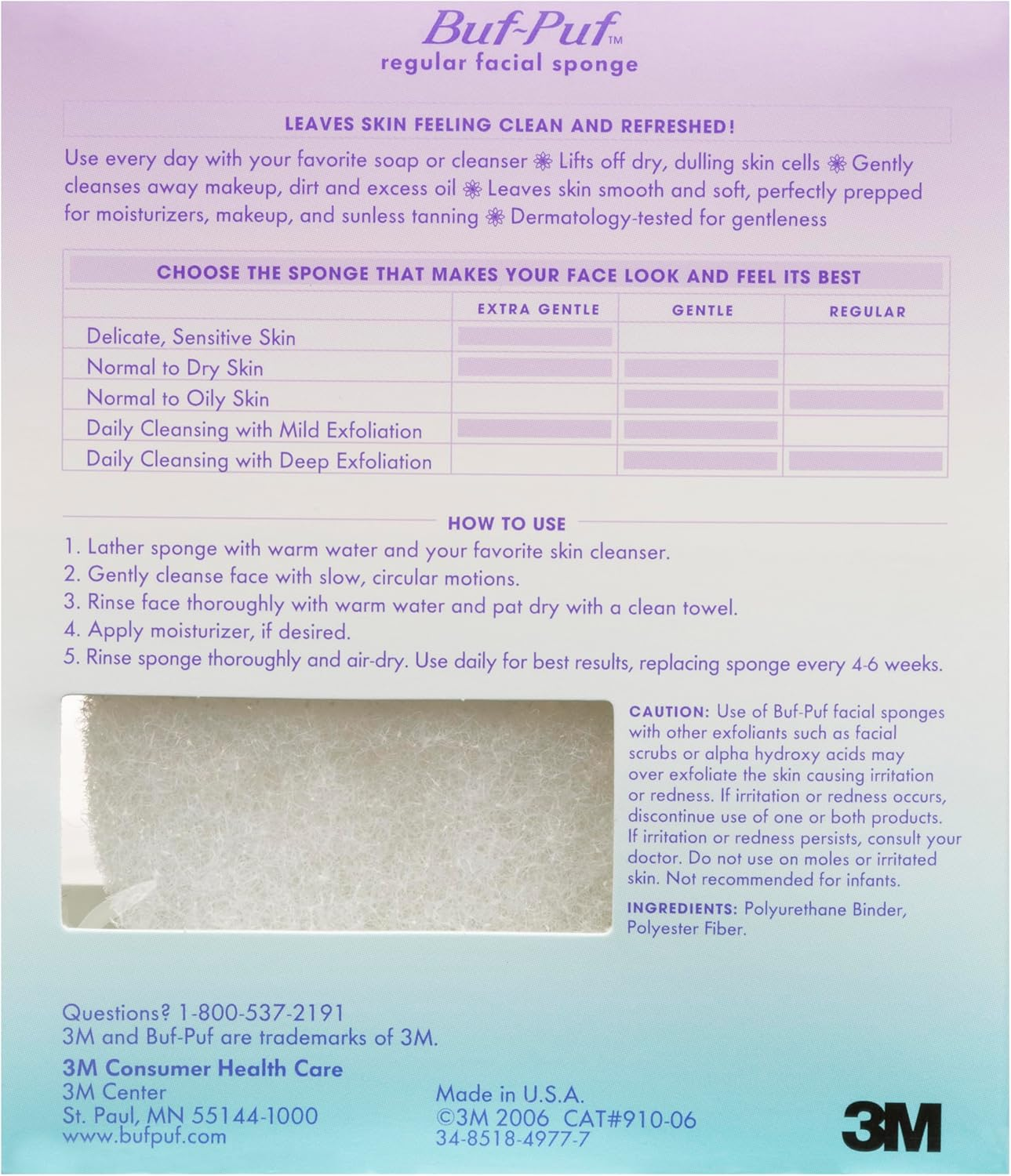 Buf-Puf Facial Sponge (Regular) 1 Unit (Pack of 2) image number 1